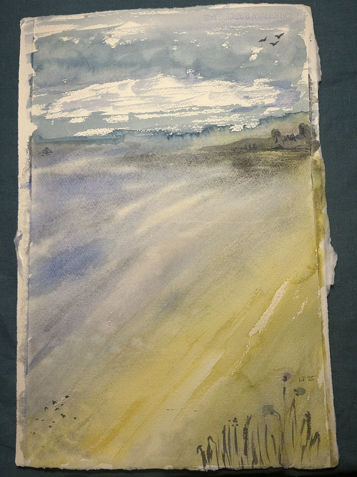 Akvarell Stranden av Charlotta Floberg