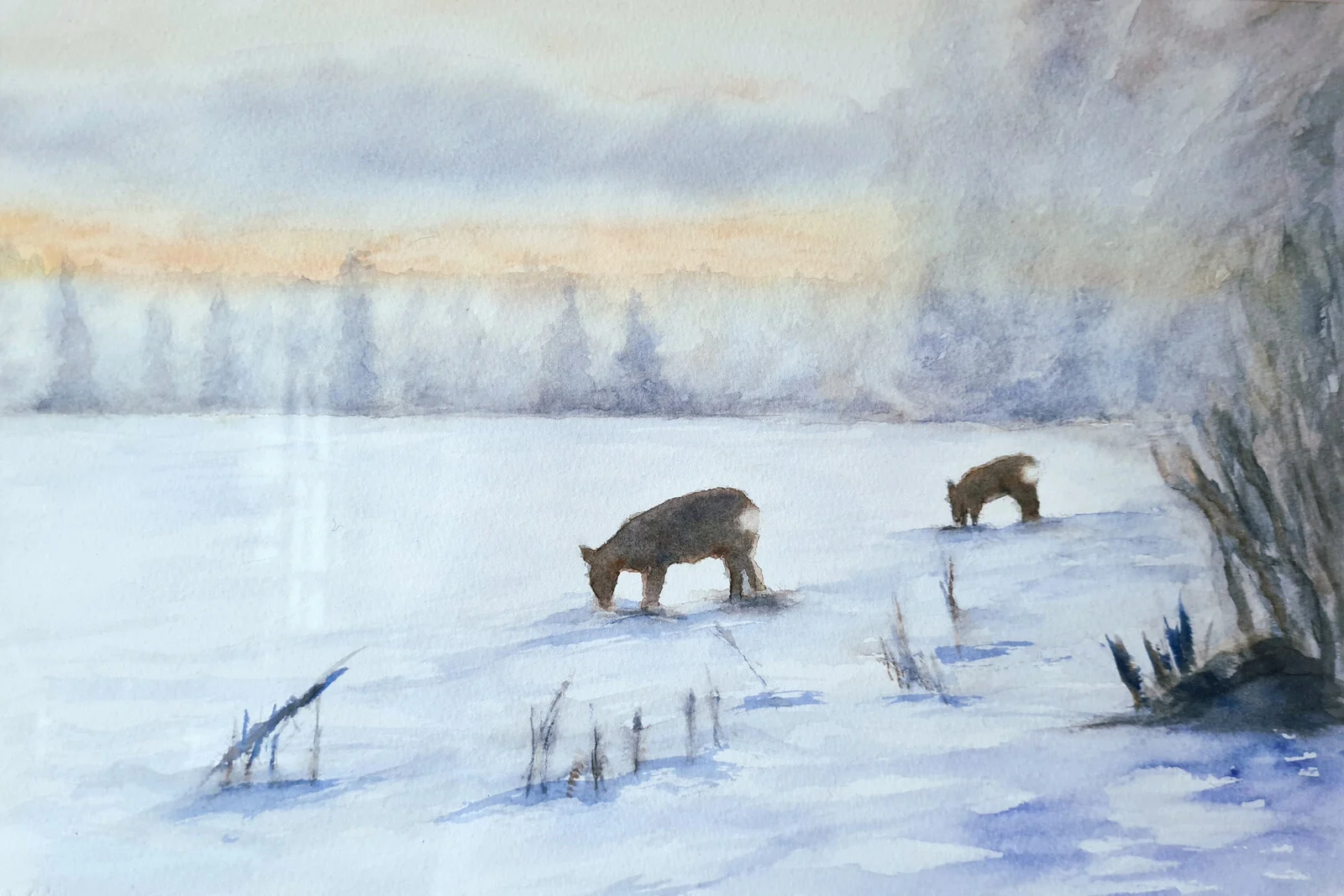 Akvarell Matdags av Susanne Persdotter