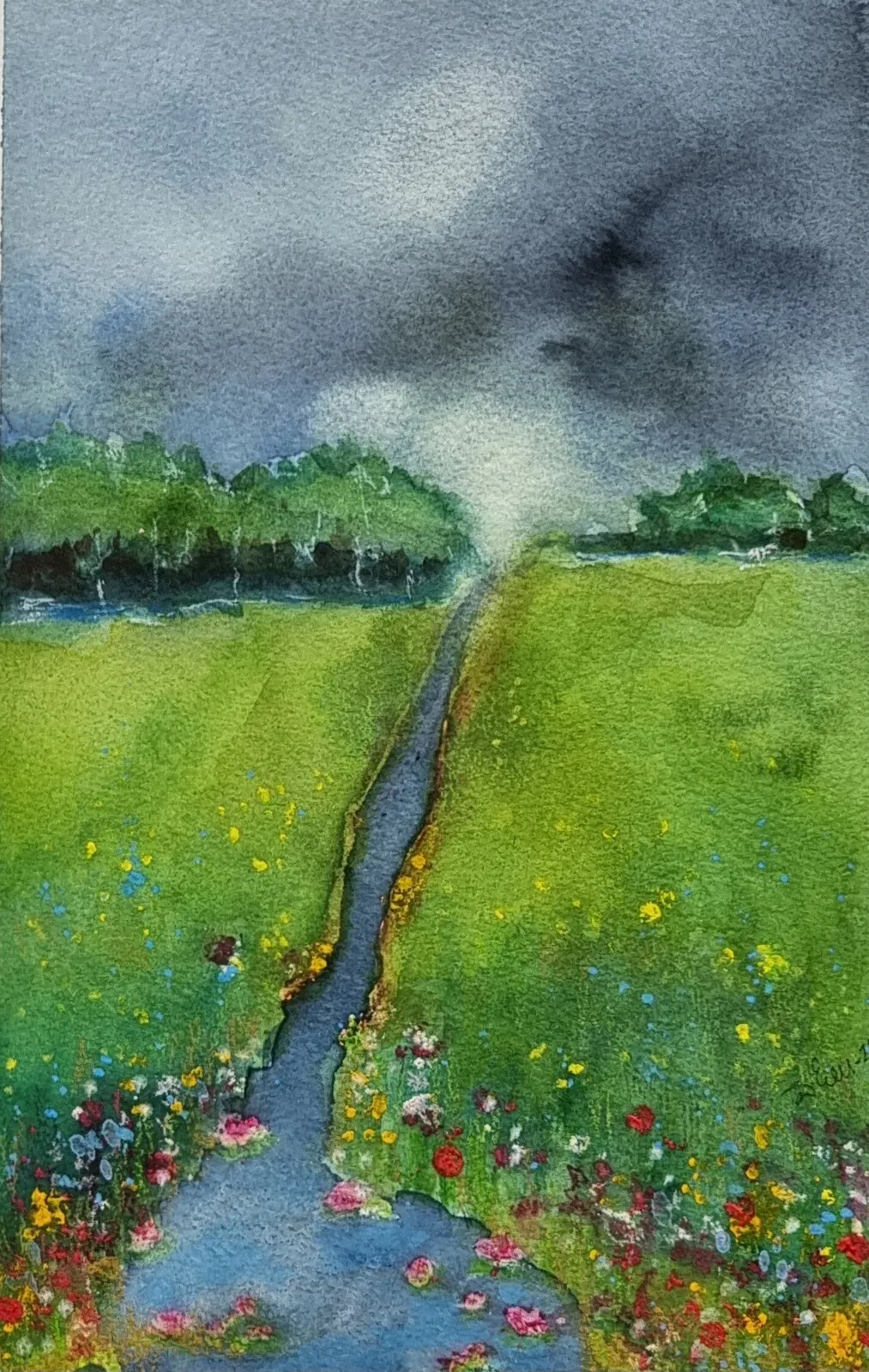 Akvarell Sista dagarna av sommaren.. av Åsa Edlund