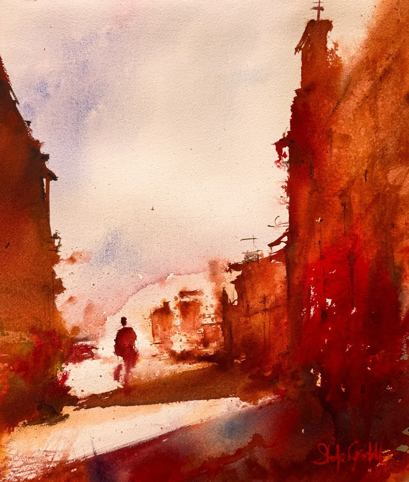 Akvarell Saint Malo av Stefan Gadnell