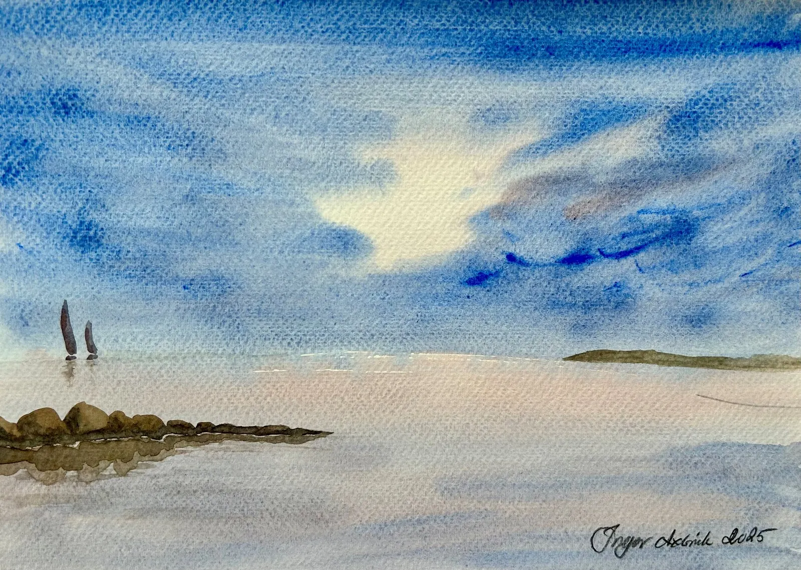 Akvarell Stillhet av Inger Axbrink