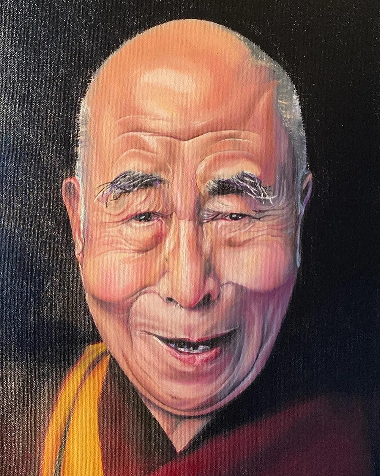 Oljemålning Dalai Lama av Anastasiya Kostyuk
