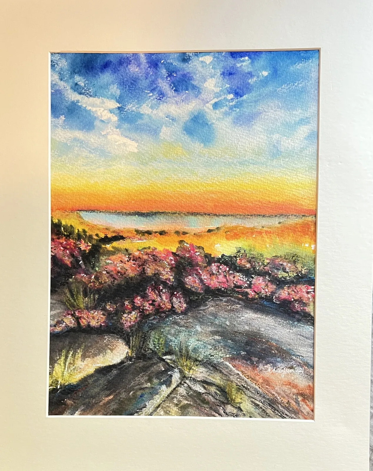 Akvarell Vy från Hammarön av Marianne Akasha Olofsson