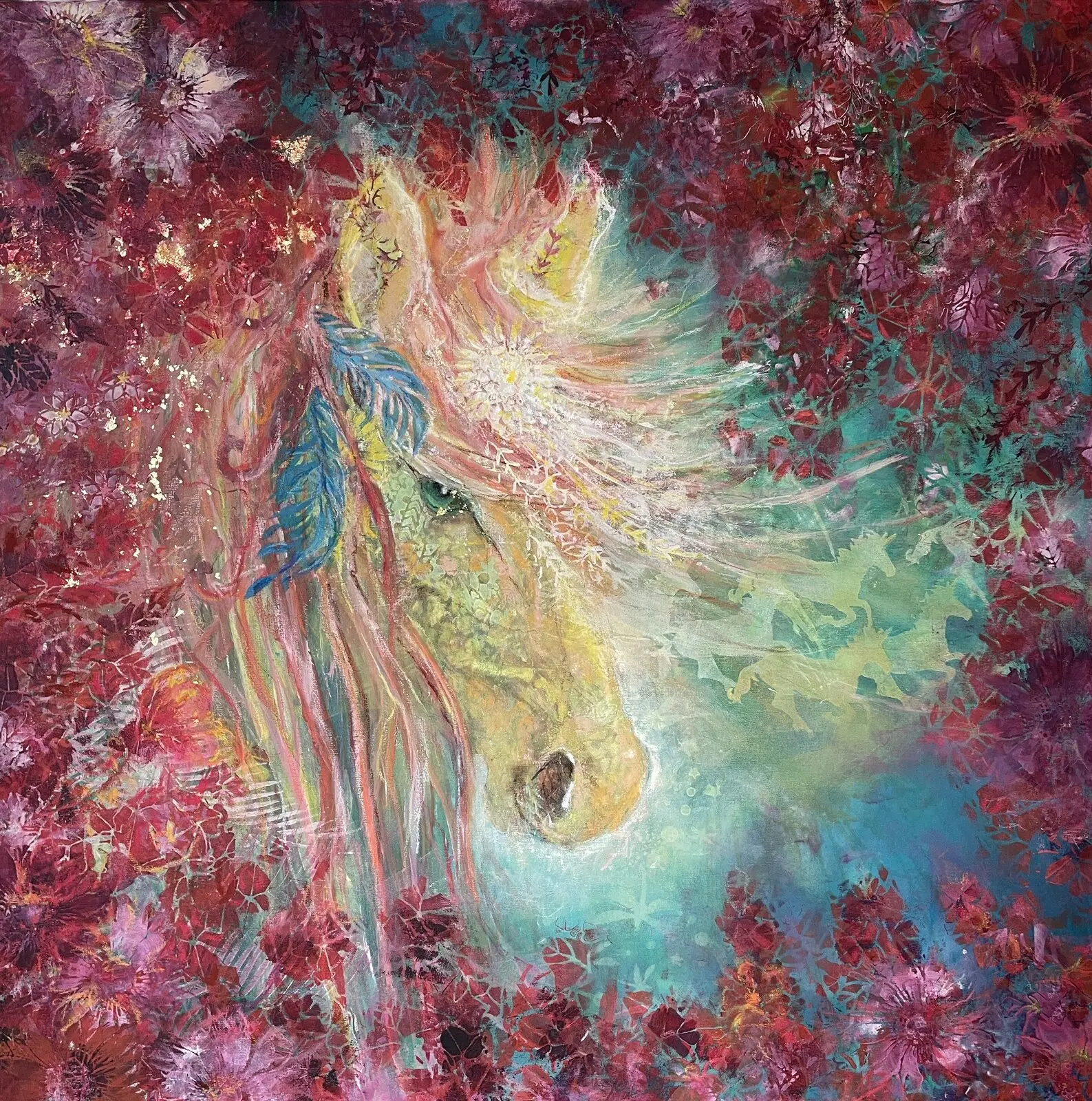 Akrylmålning Pegasus av Tina Frangi