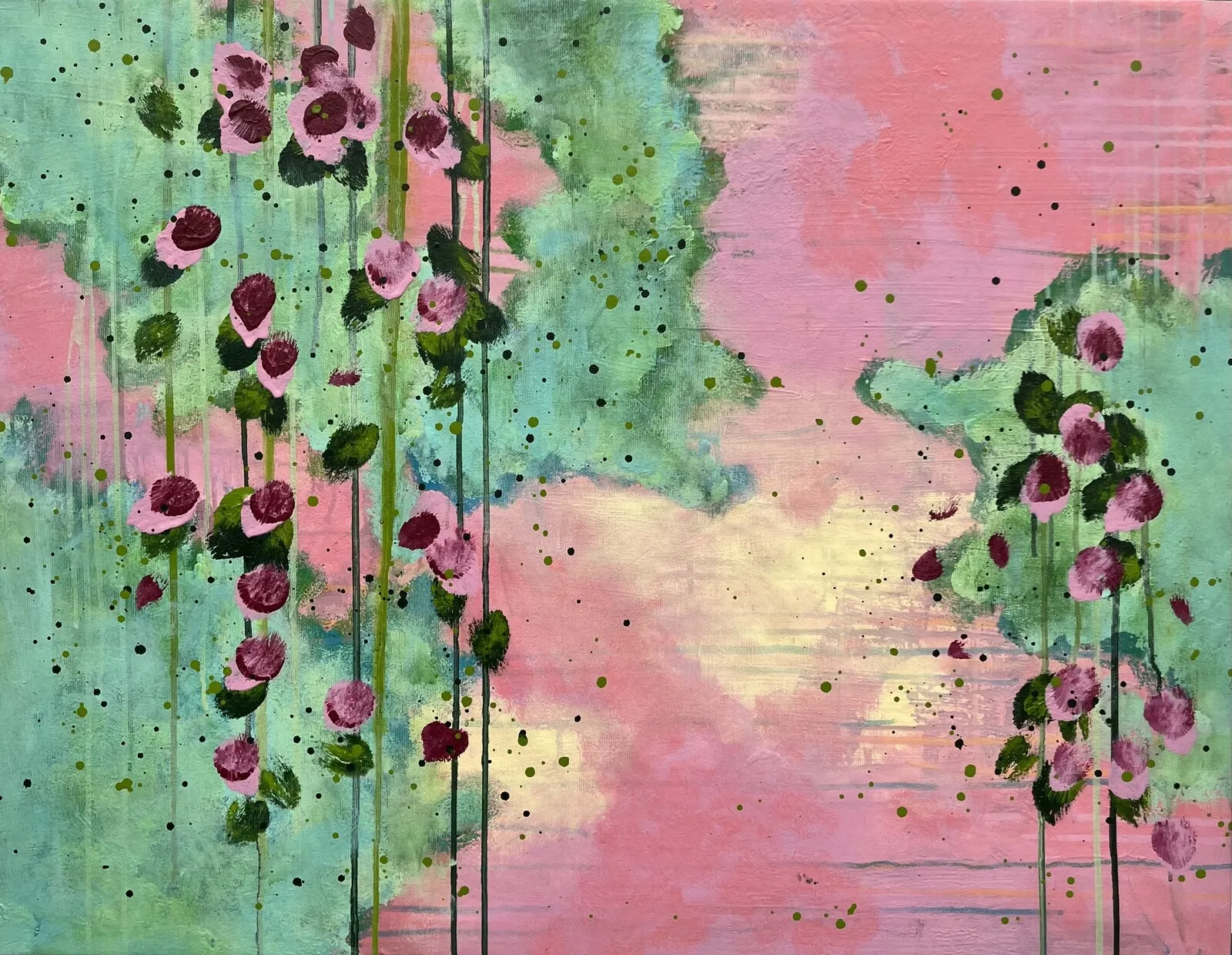 Akrylmålning Sockervadd av Britt Svantesson