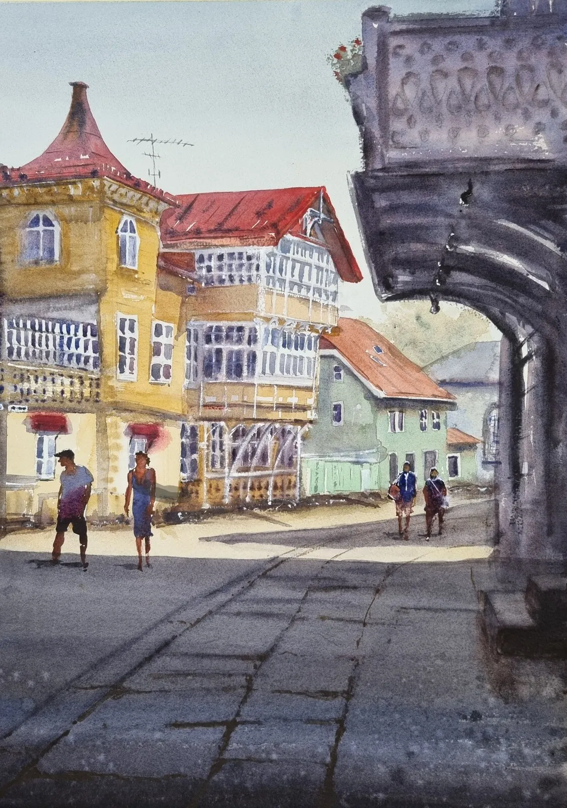 Akvarell Marstrand av Mikael Berglund