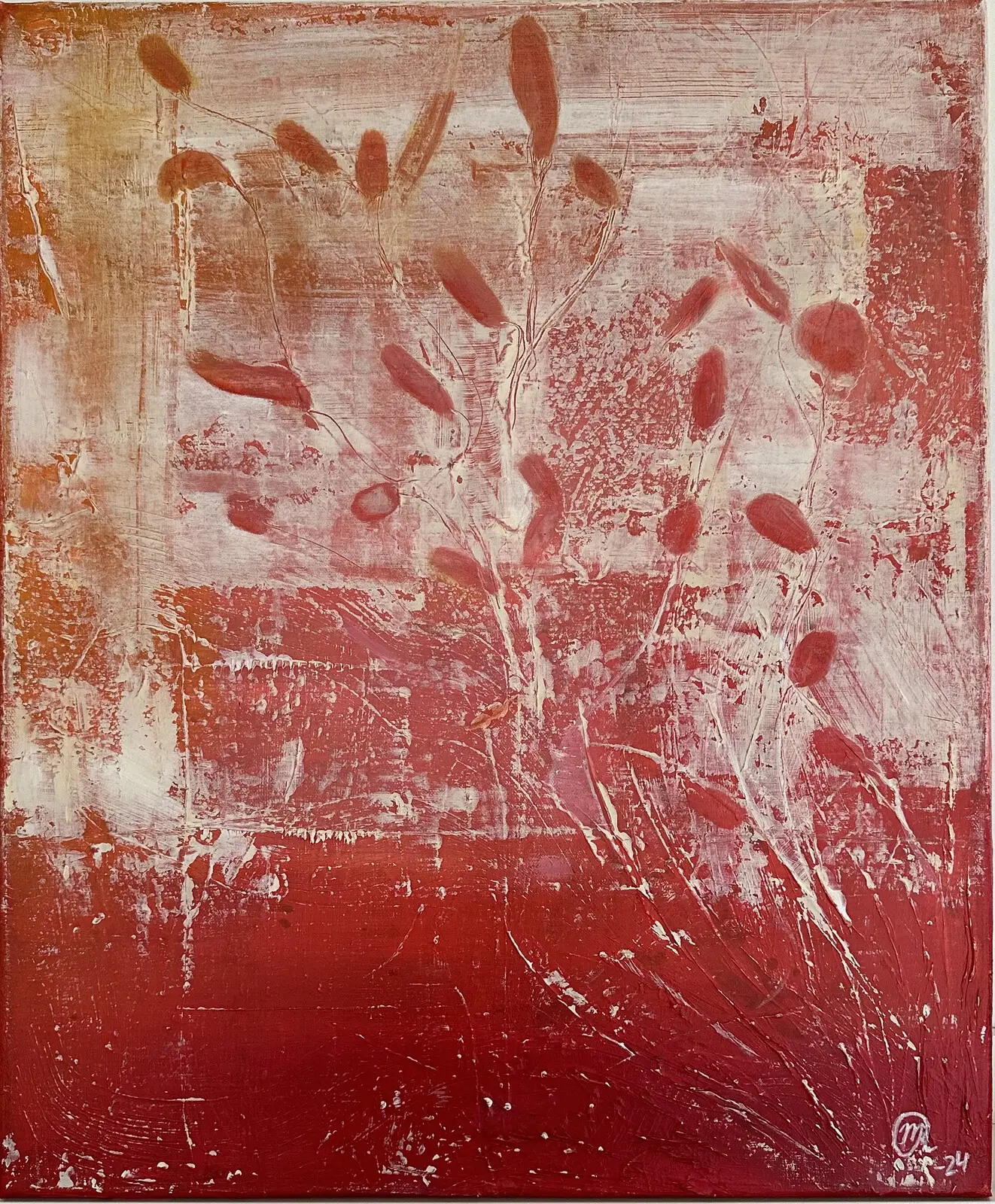 Akrylmålning "Strå" Strå som stilla vajar, viskar ... av Jeanette Ringwall