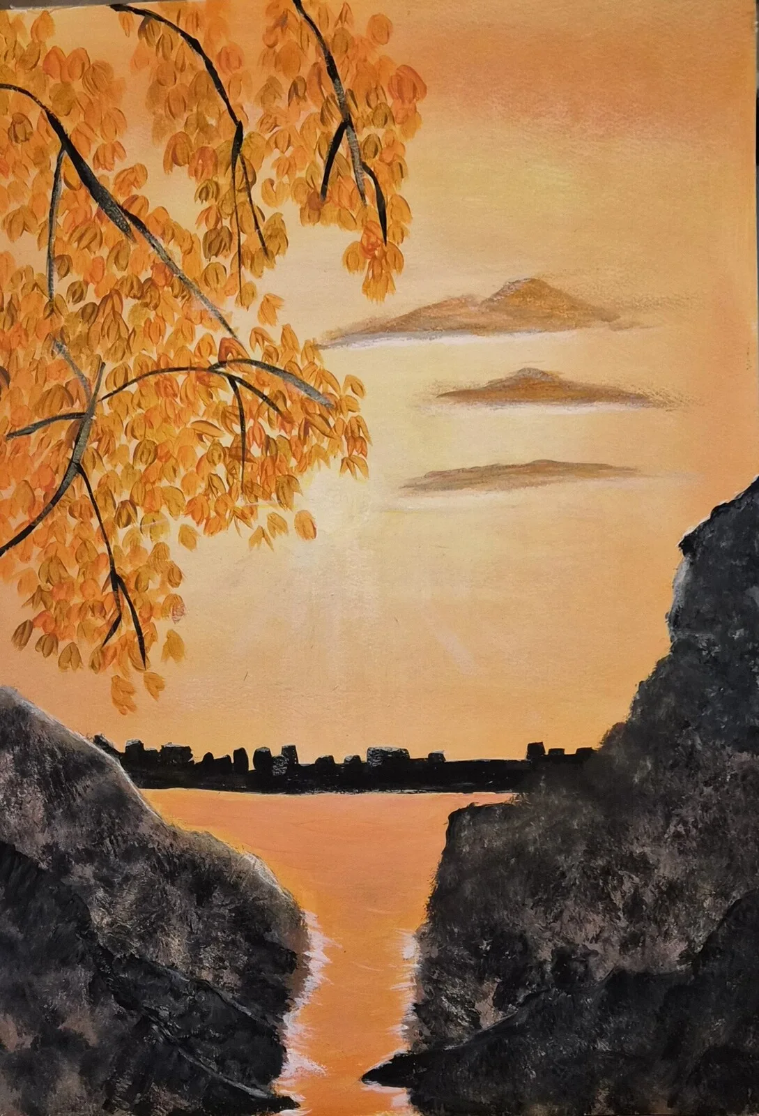 Akrylmålning Höstvarm av Gittan Hellström