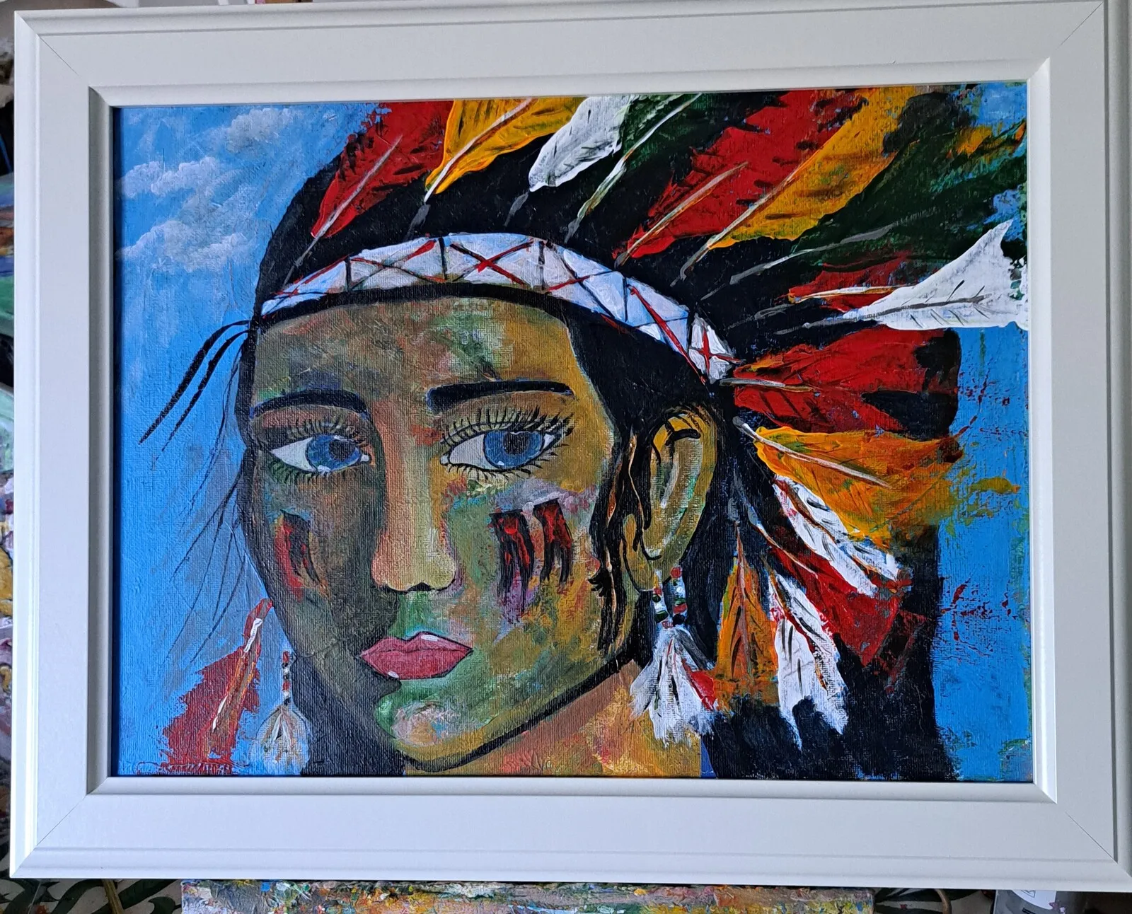 Akrylmålning Indiana av Eva Bruhn