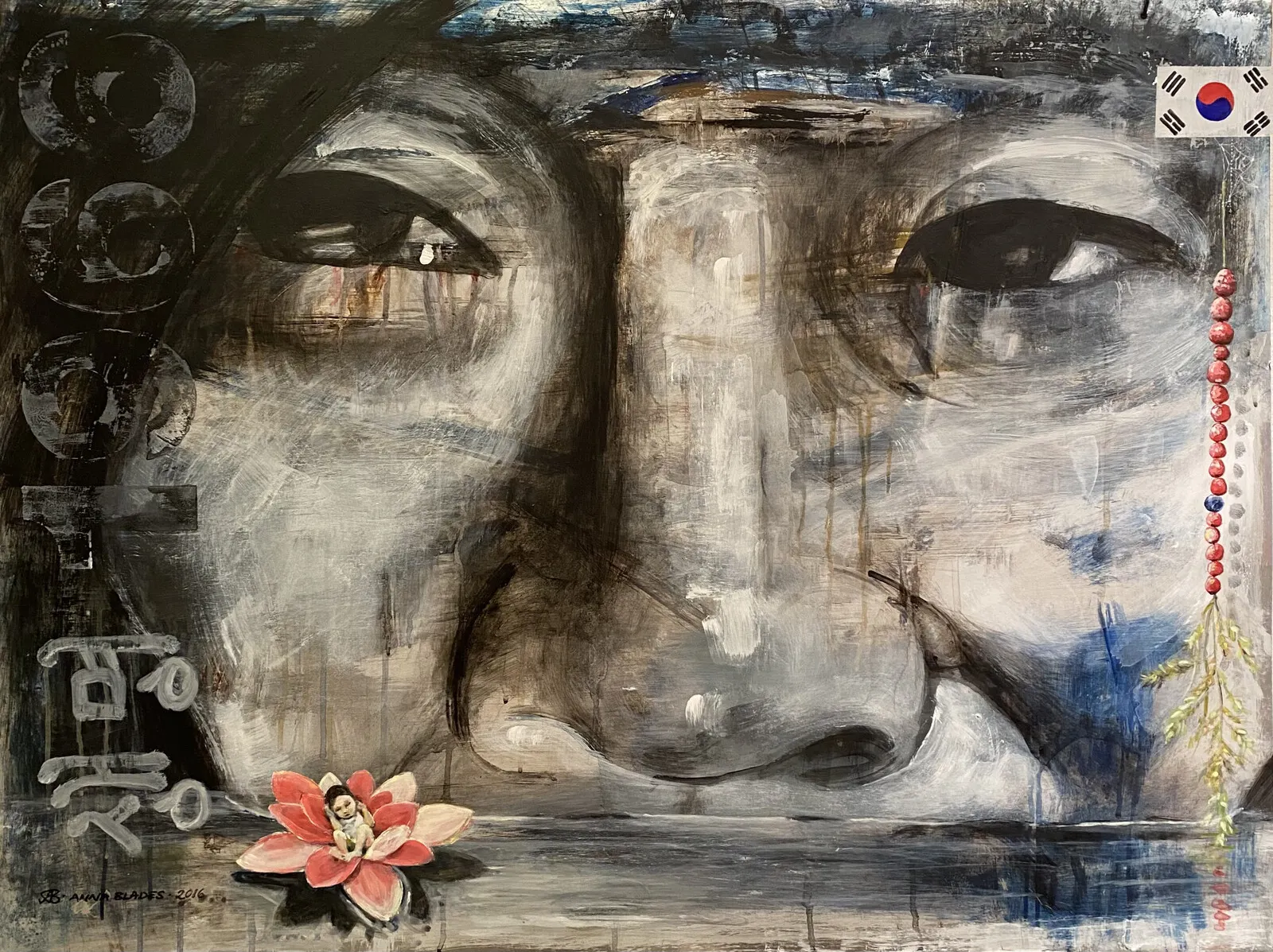 Akrylmålning Floating with the River av Anna Blades