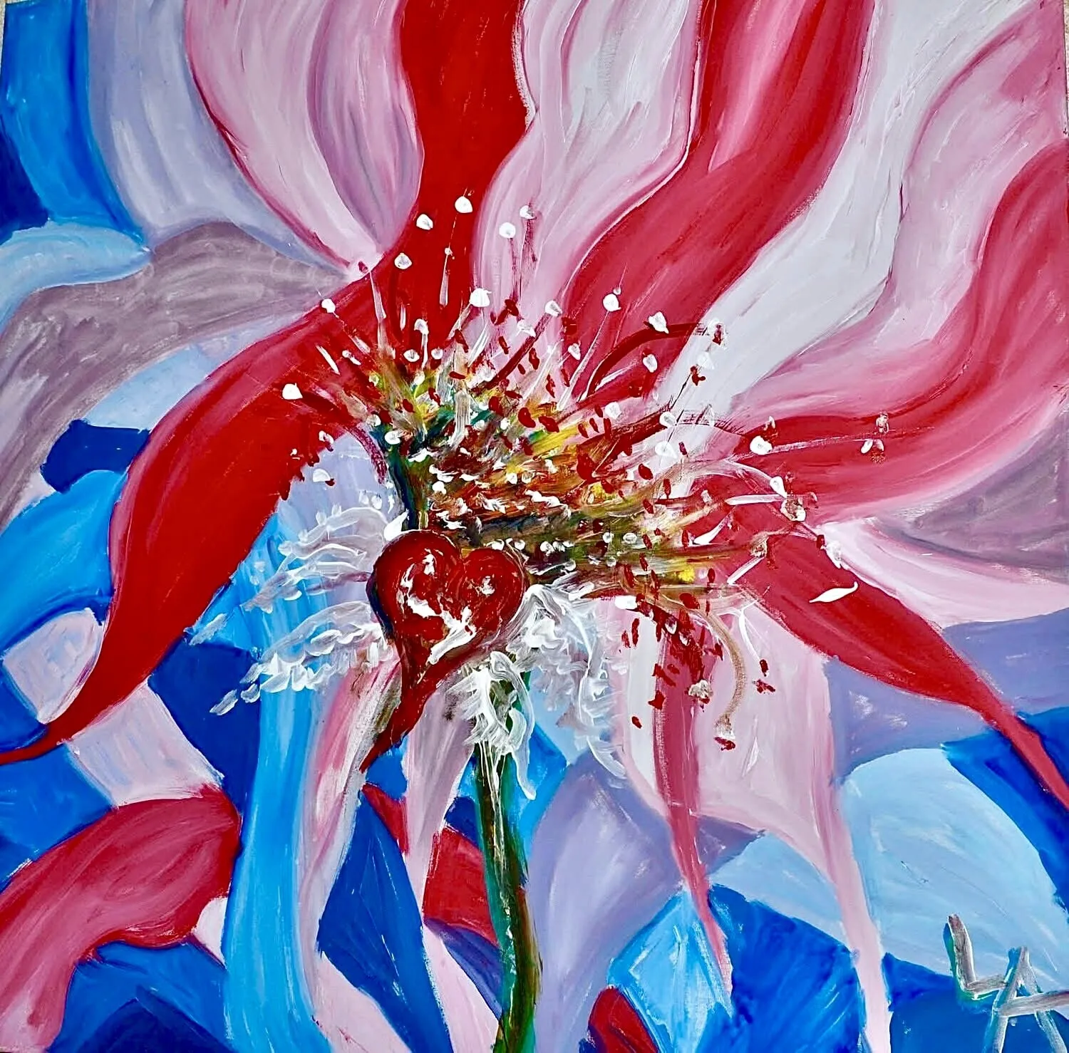 Oljemålning Yggdrasil av Linda Abrahamsson La Arts Sweden