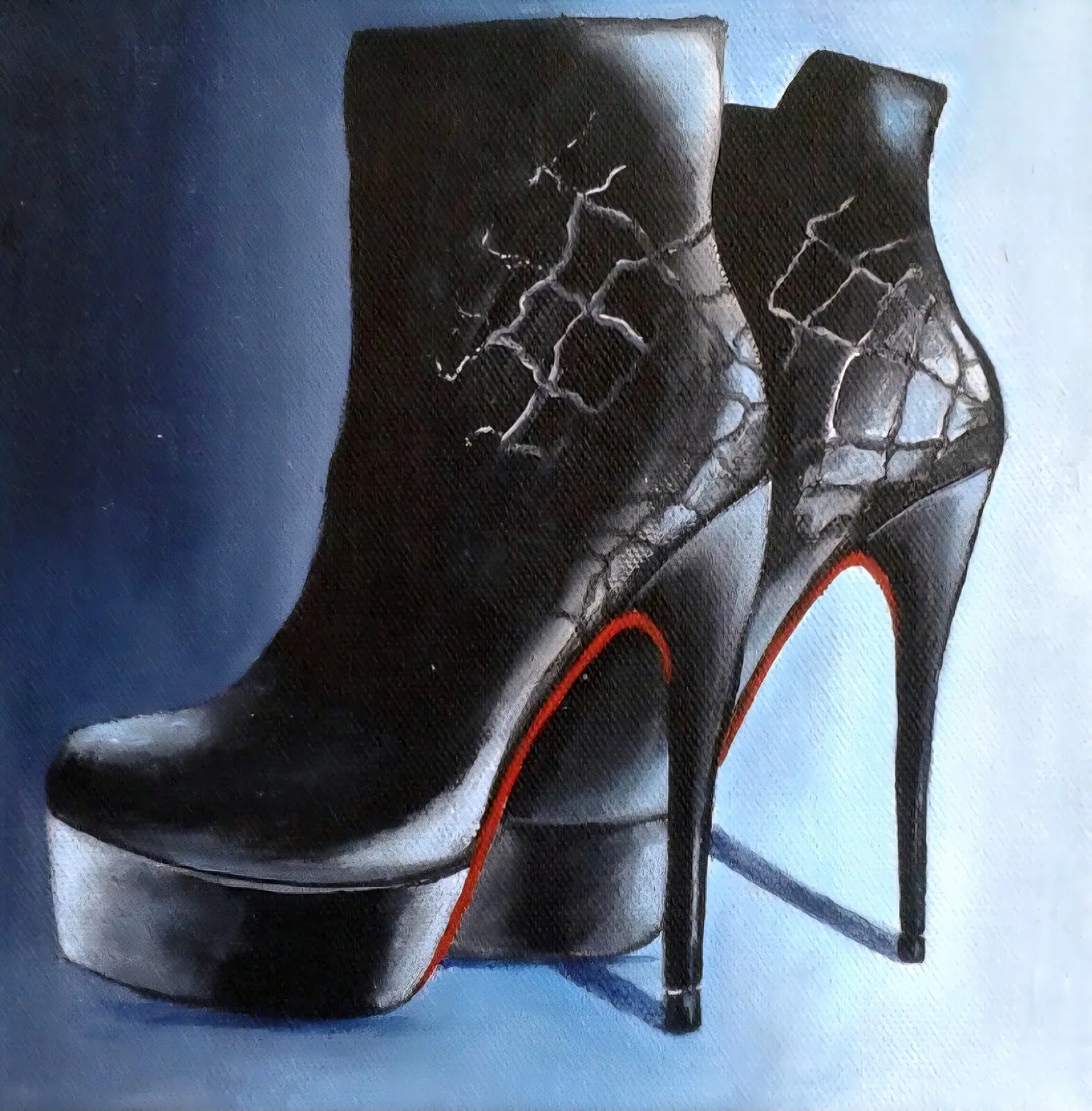 Akrylmålning High Heel Boots av Cia Lindén