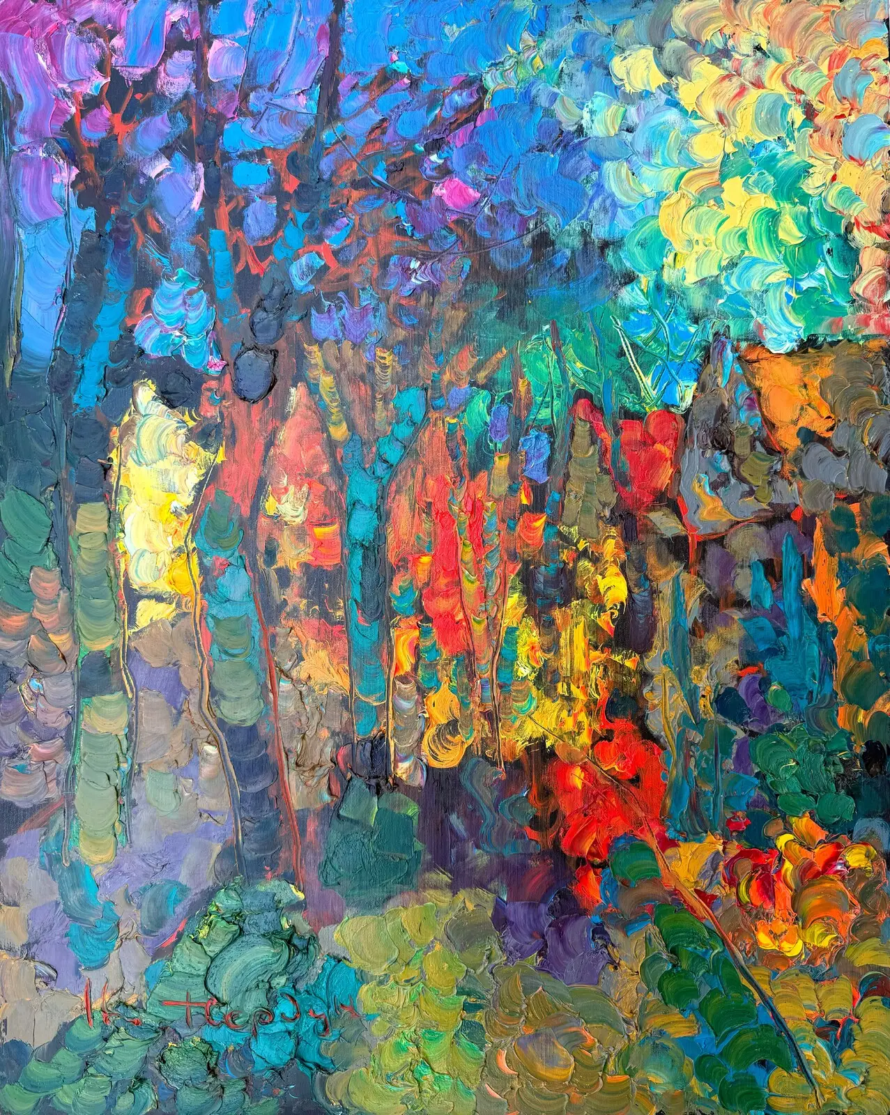 Oljemålning Vid skymningen av Ivan Tverdun