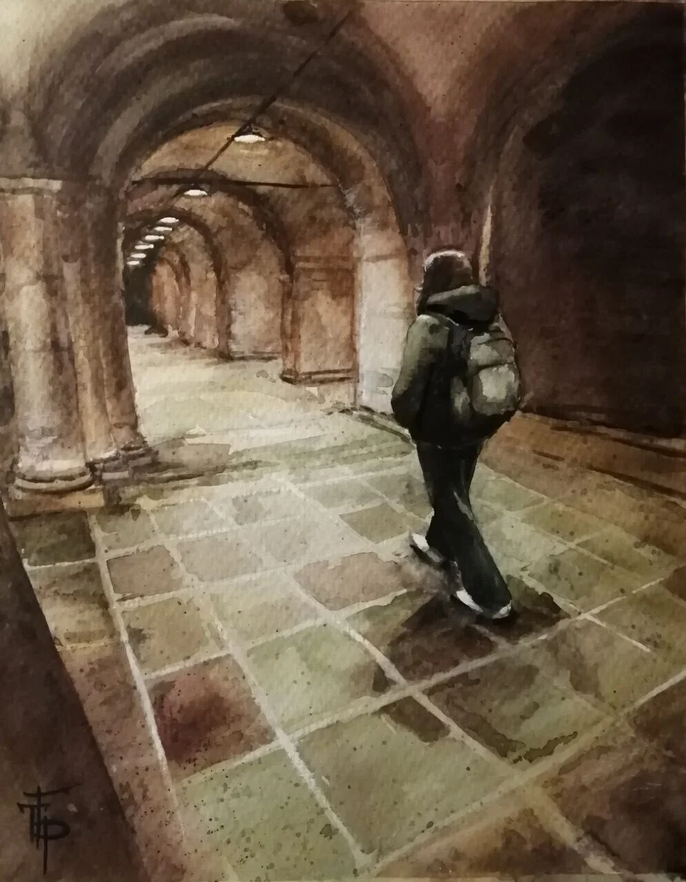 Akvarell Livets väg av Tetiana Breslavtseva