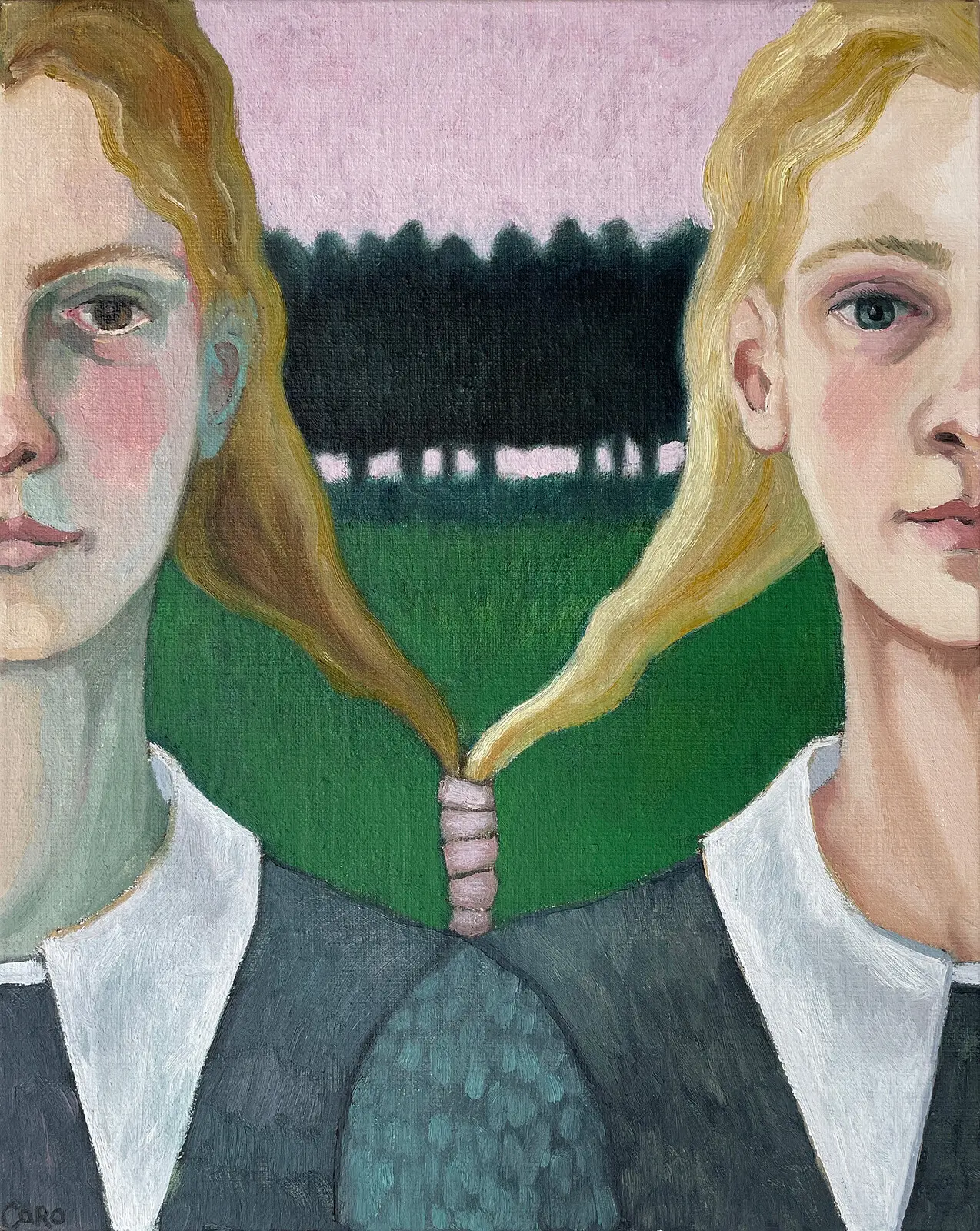 Oljemålning Friends of Forest av Caroline Roberts