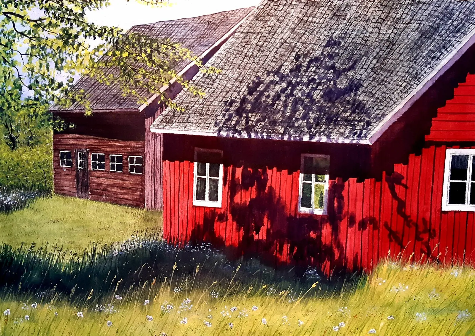 Akvarell Ljus och skugga av Victor Andersson