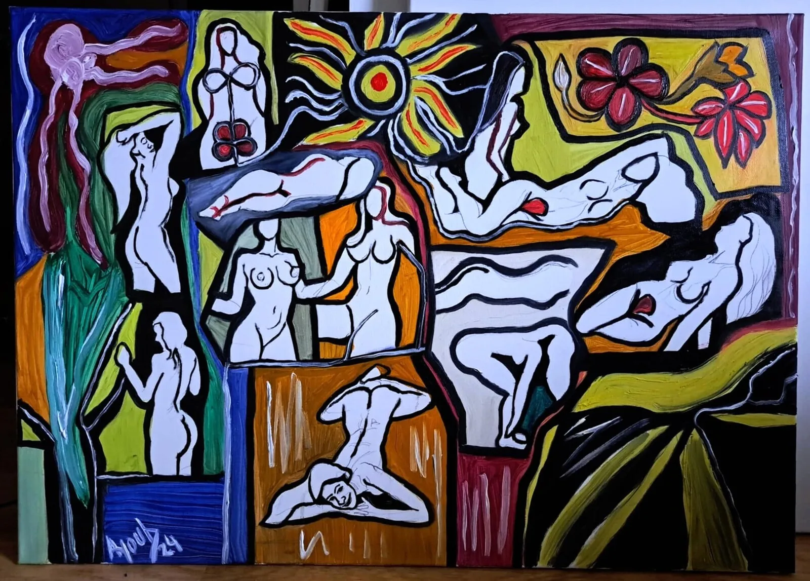 Oljemålning Untitled av Ayoub Hameedi