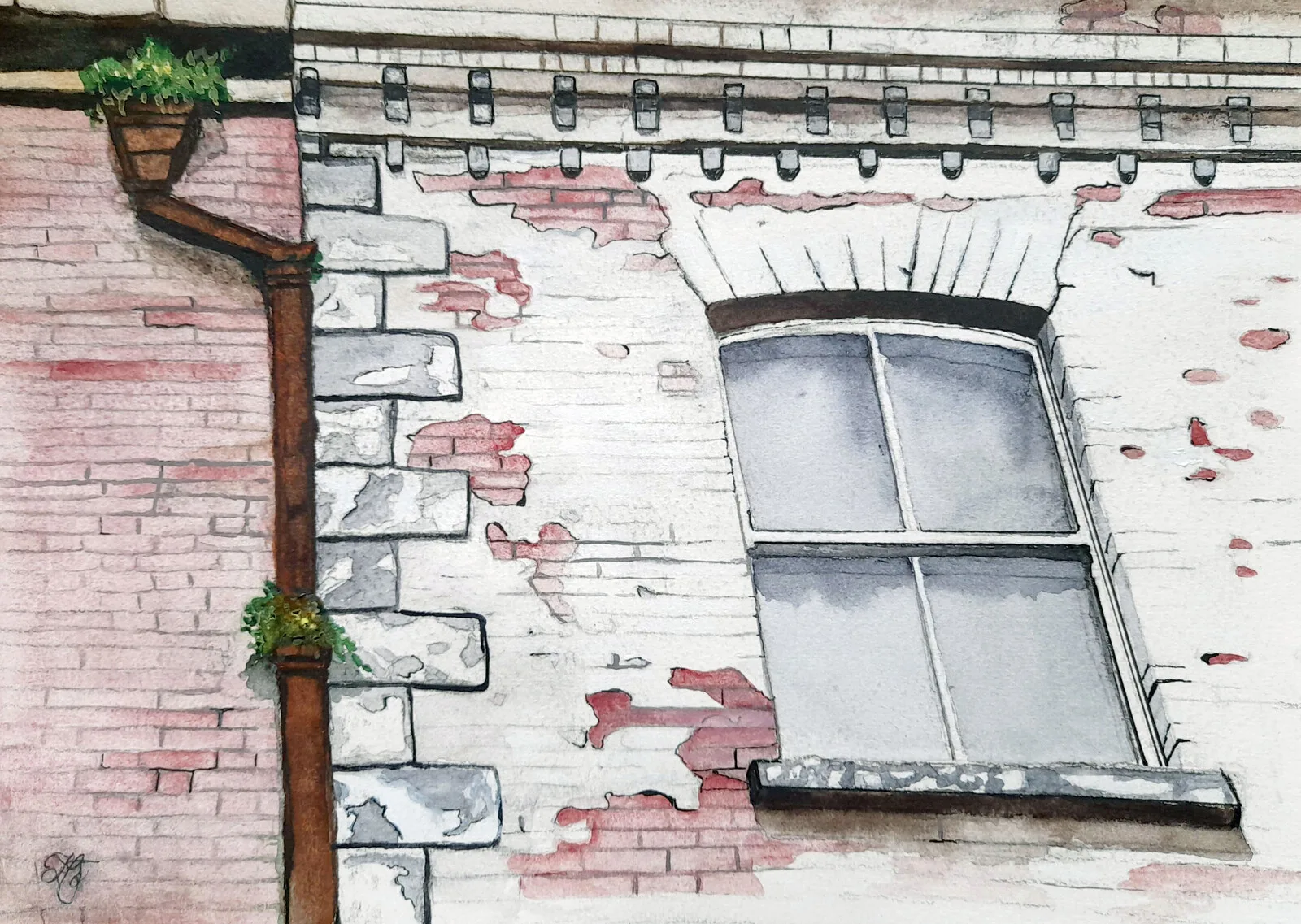 Akvarell Dublin av Lena Maijanen