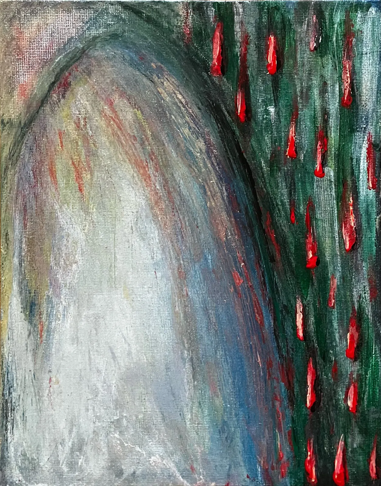 Akrylmålning Red Rain av Verity Gunning-Olsson