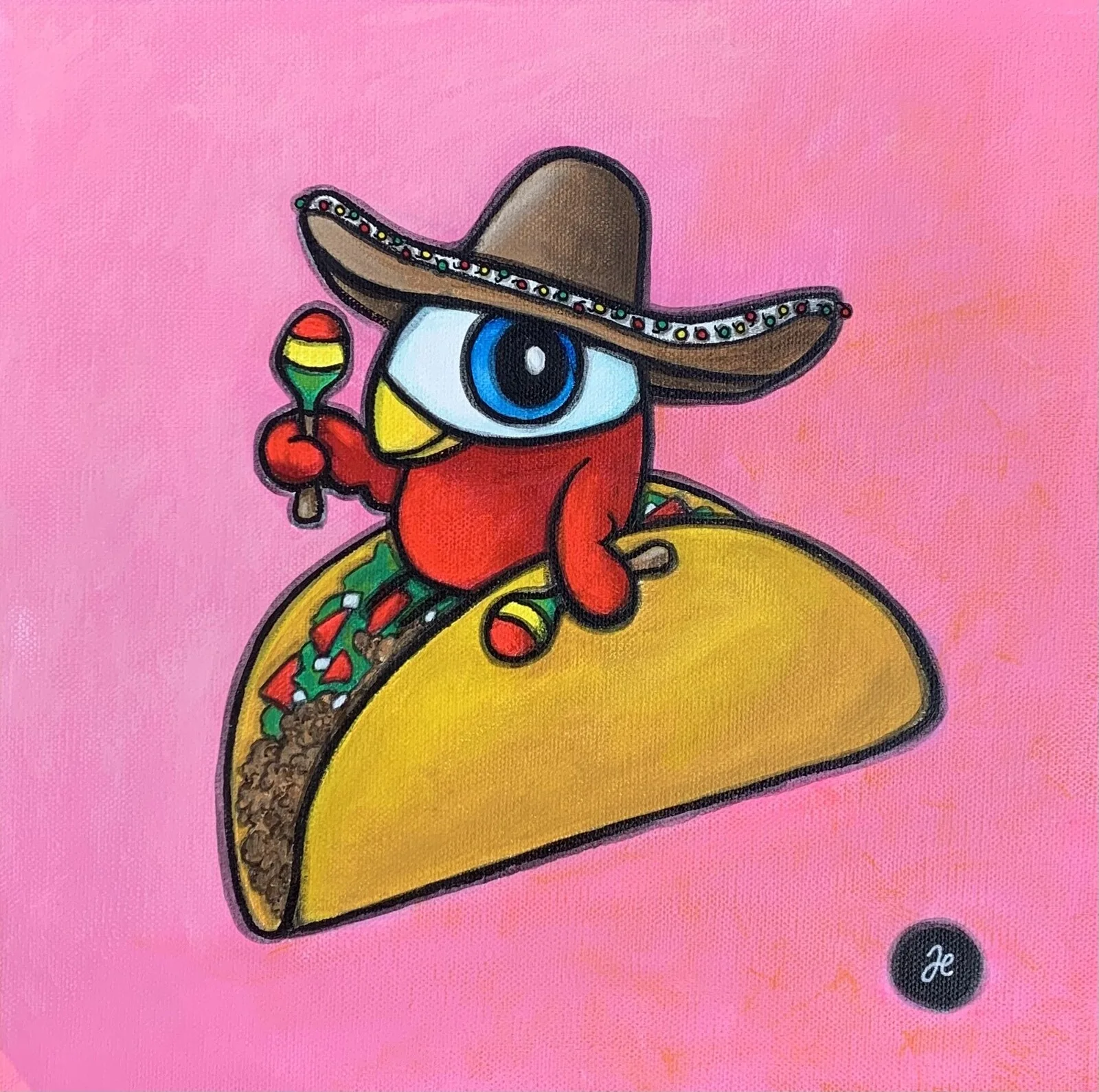 Akrylmålning Äntligen fredag av Jenny ’Blue’ Johansson