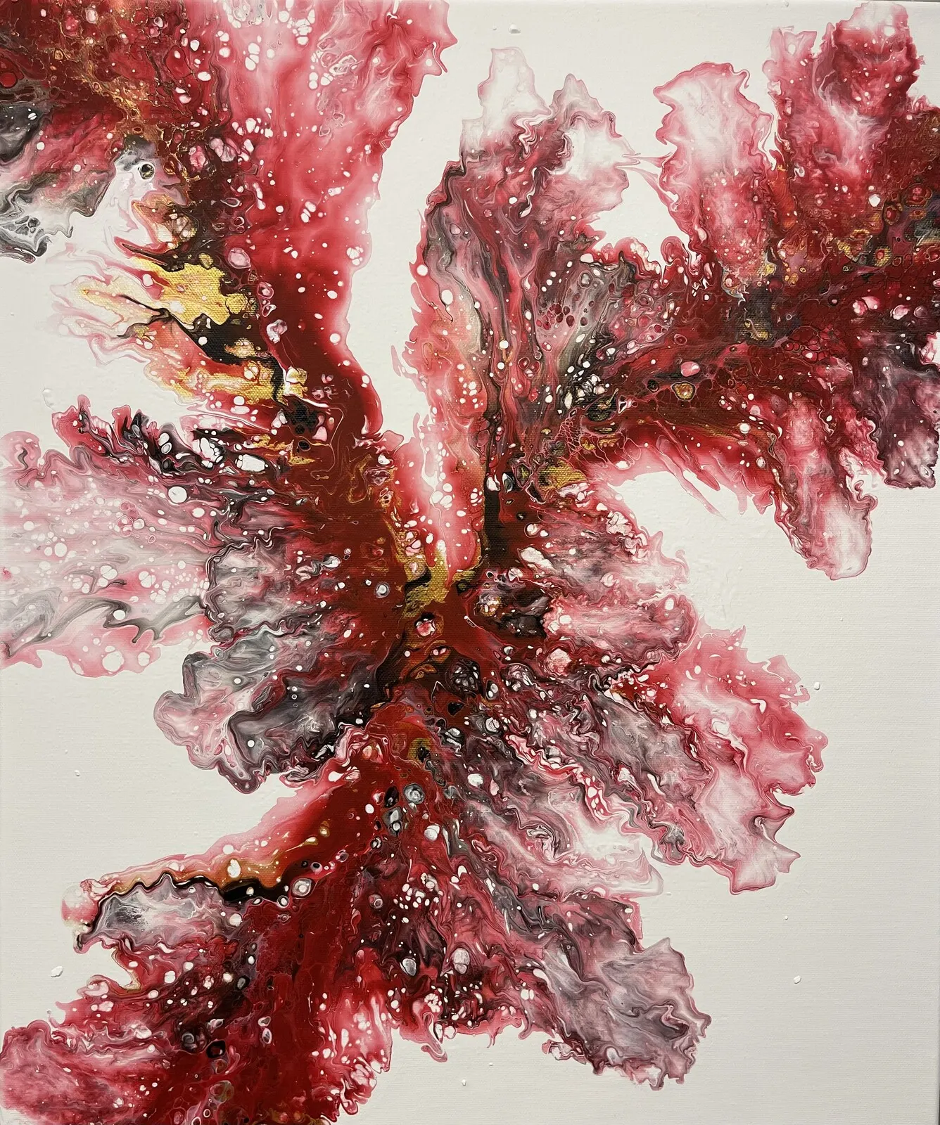 Akrylmålning Karmosin av Tina Prändel