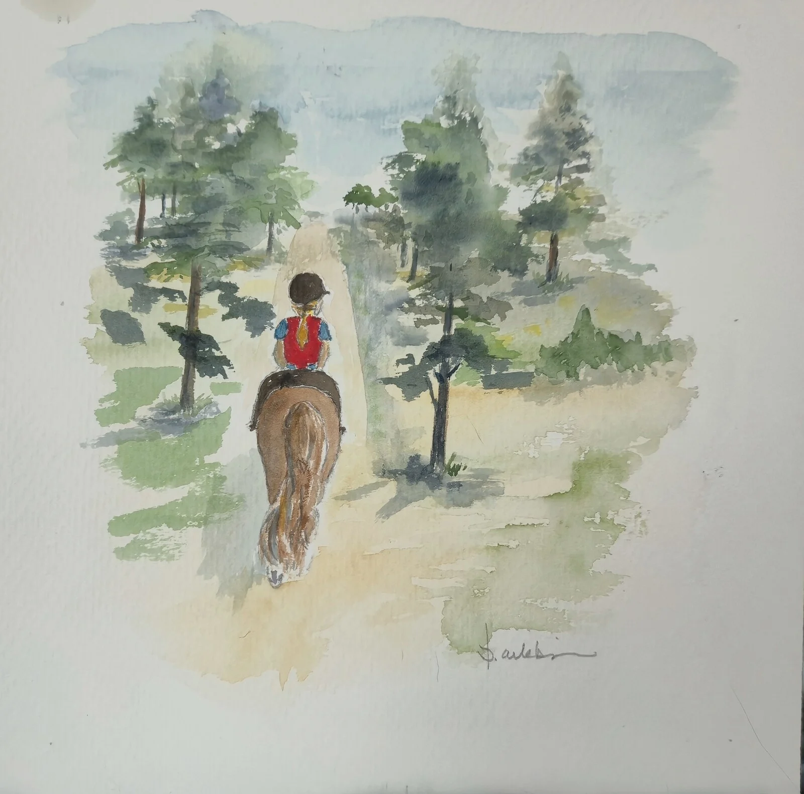 Akvarell Freja och Zixten av Berit Arlebjörk