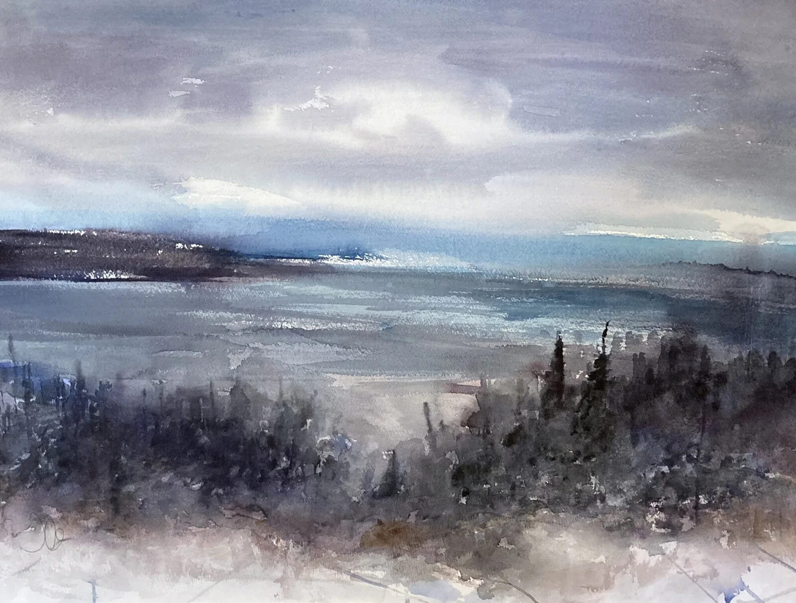 Akvarell Slädaviken av Eeva-Liisa, Illi Holappa Jonsson