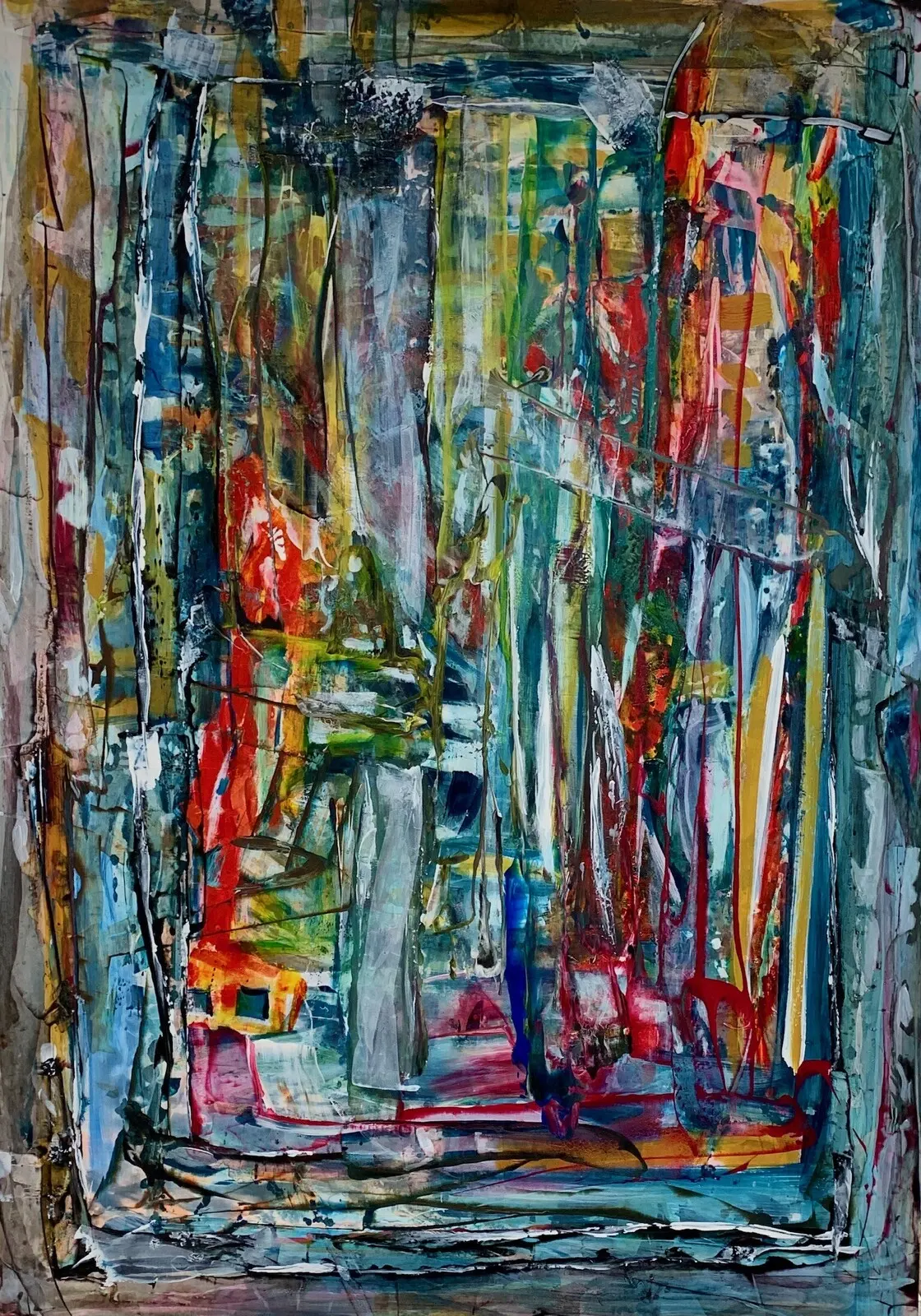 Akrylmålning In flow av Michel Kalogridis