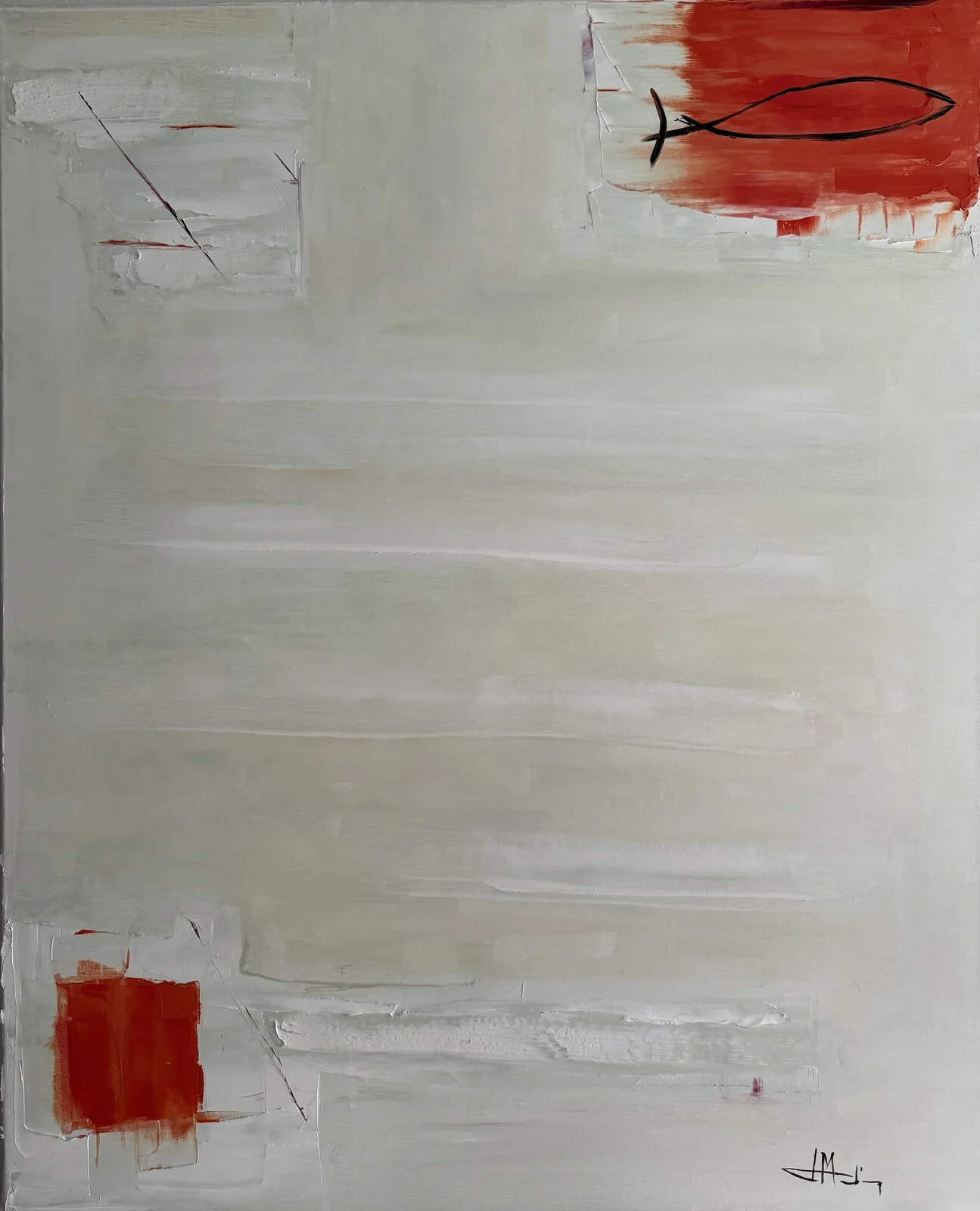 Oljemålning Le poisson rouge av Joao Medina