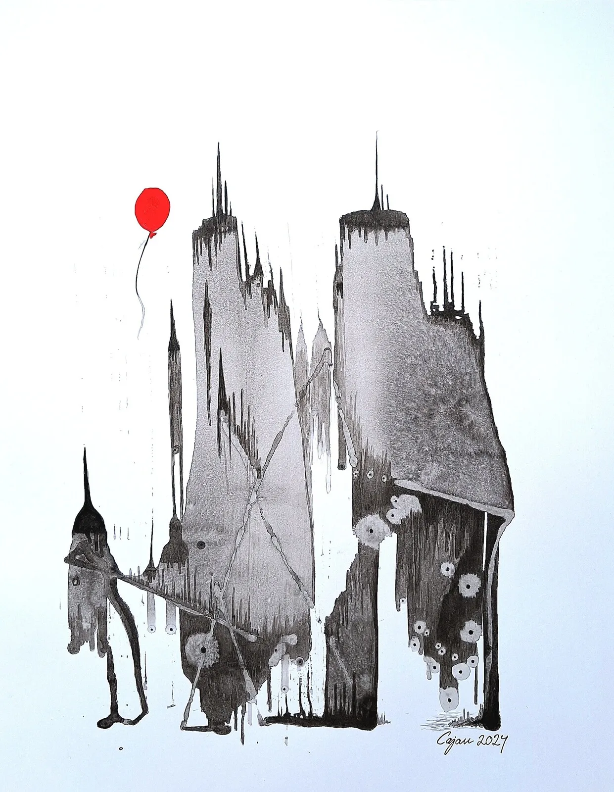 Tre och en ballong av Carina Cajan Jansson