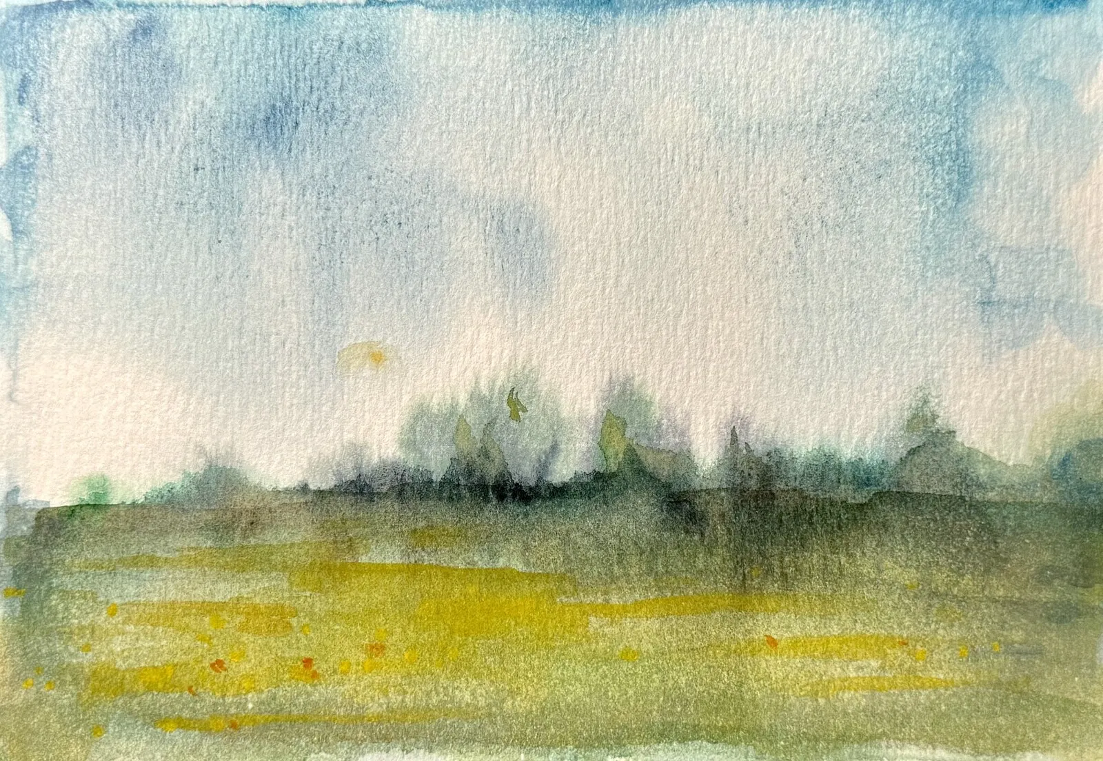 Akvarell Miniatyr landskap akvarell av Ekaterina Dutkevich