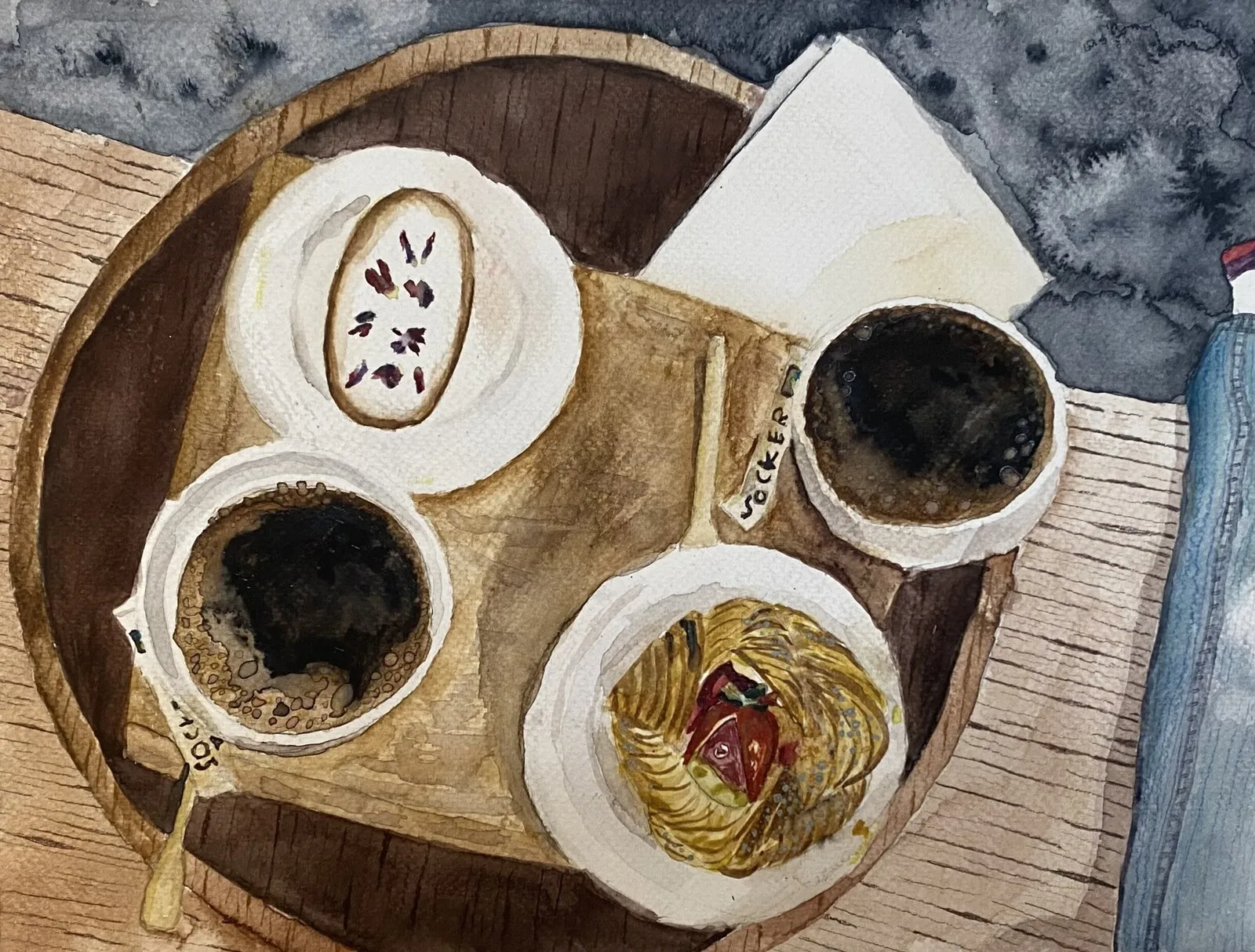Akvarell Nyströms kaffe av Judith Palm