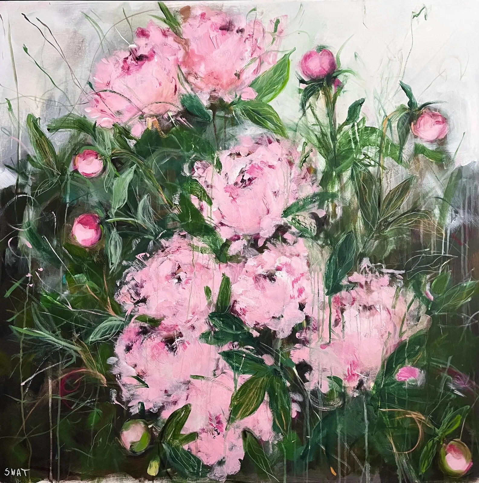 Akrylmålning Blommor av Ilona Swat