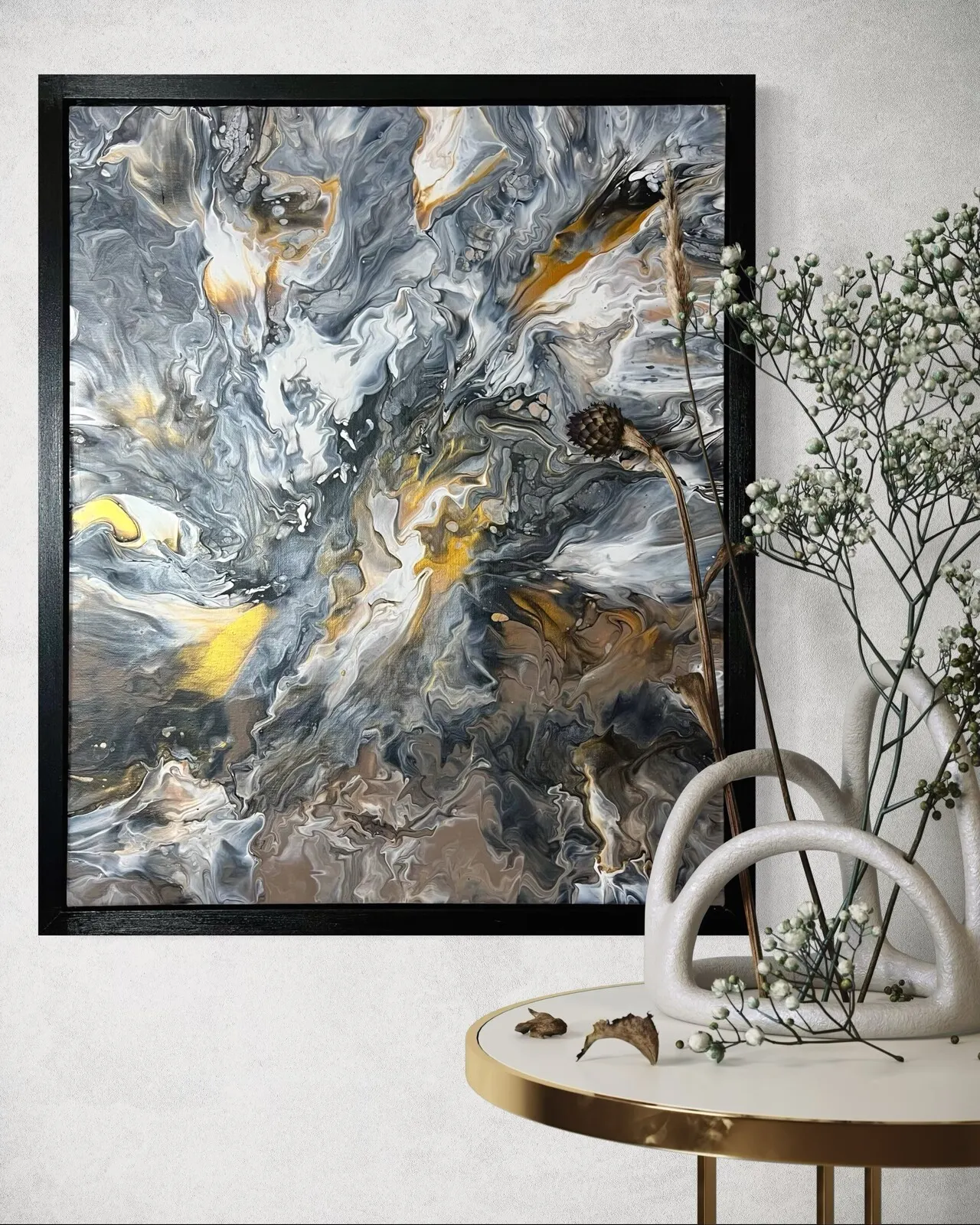 Akrylmålning Marble dreams av Helena Rystedt