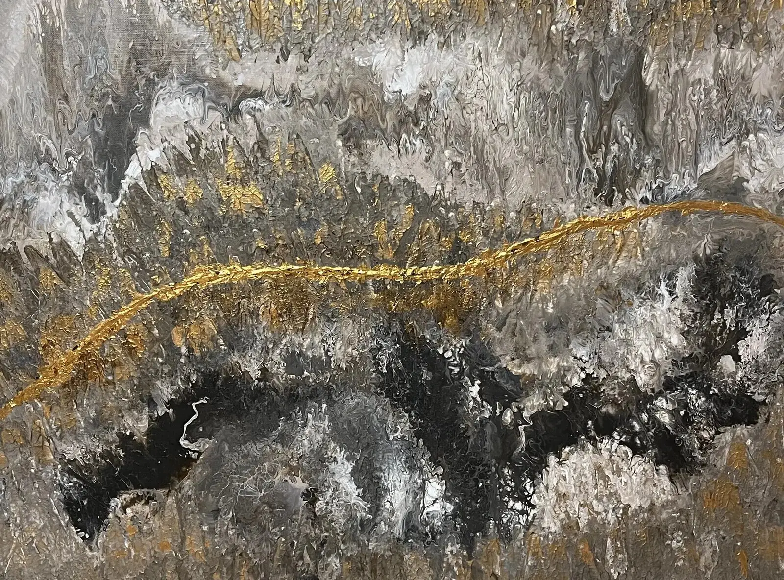 Akrylmålning Golden dreams av Helena Rystedt