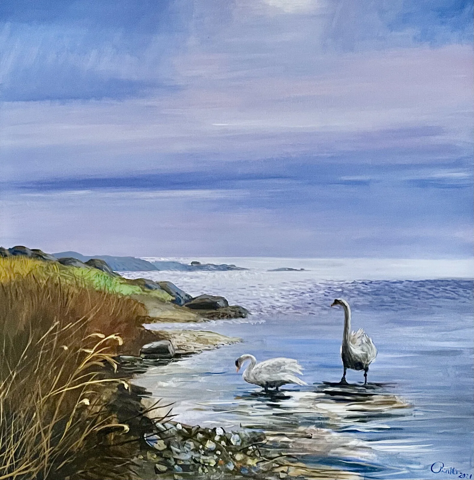 Akrylmålning Steninge av Josef Pinter