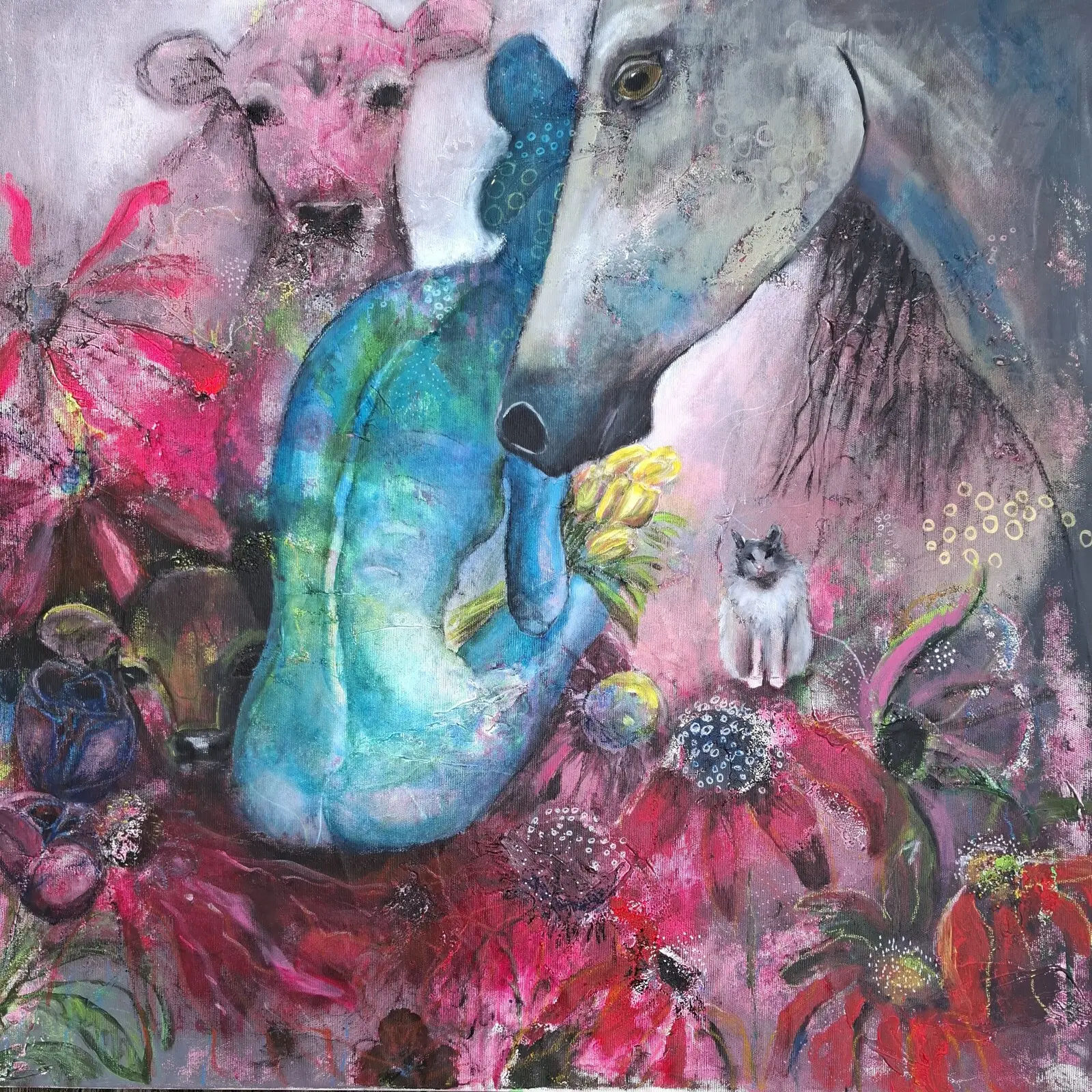 Akrylmålning Mellan andetag av Karin Sandström Krantz