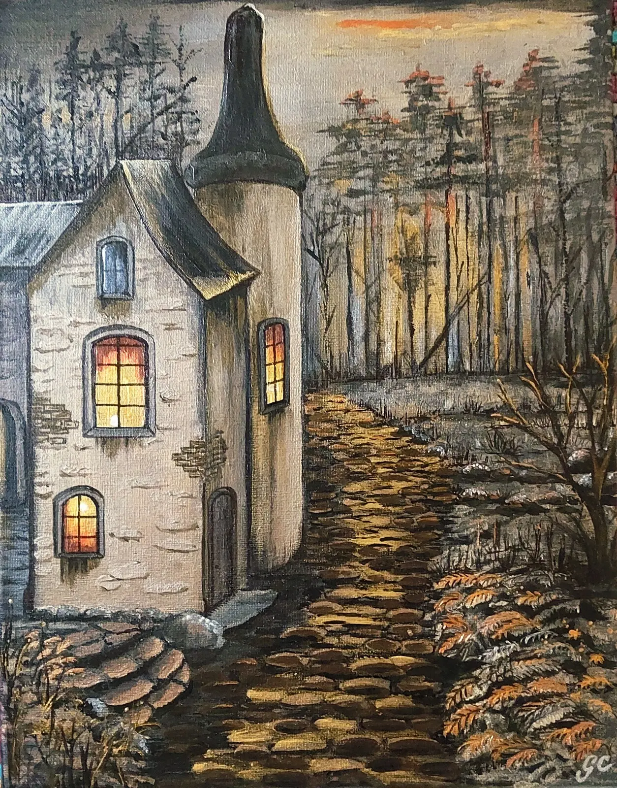 Akrylmålning Hemlängtan av Gunilla Crantz