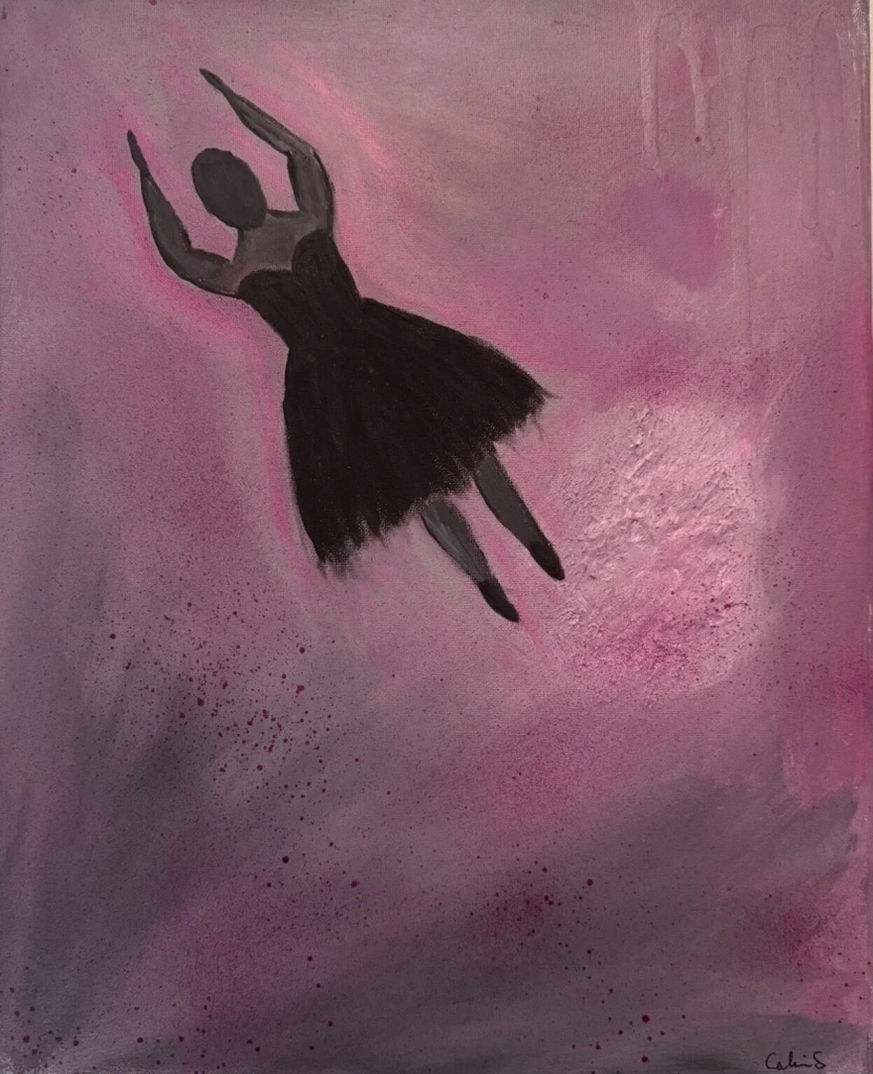 Akrylmålning Fly av Caroline Skiöld