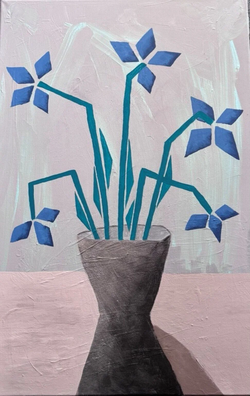 Akrylmålning Flower av Caroline Skiöld