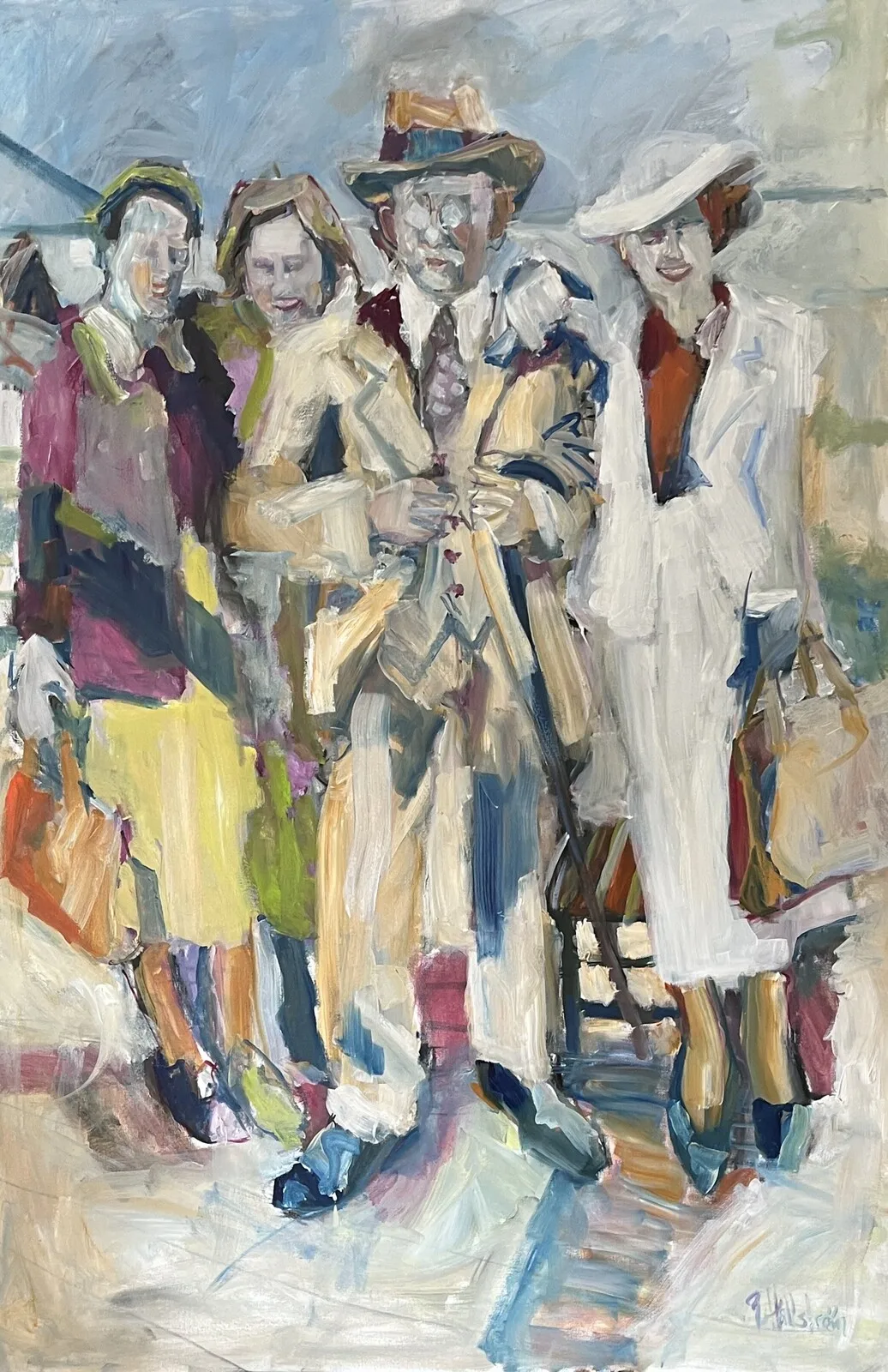 Oljemålning Mötet av Pia Hällström