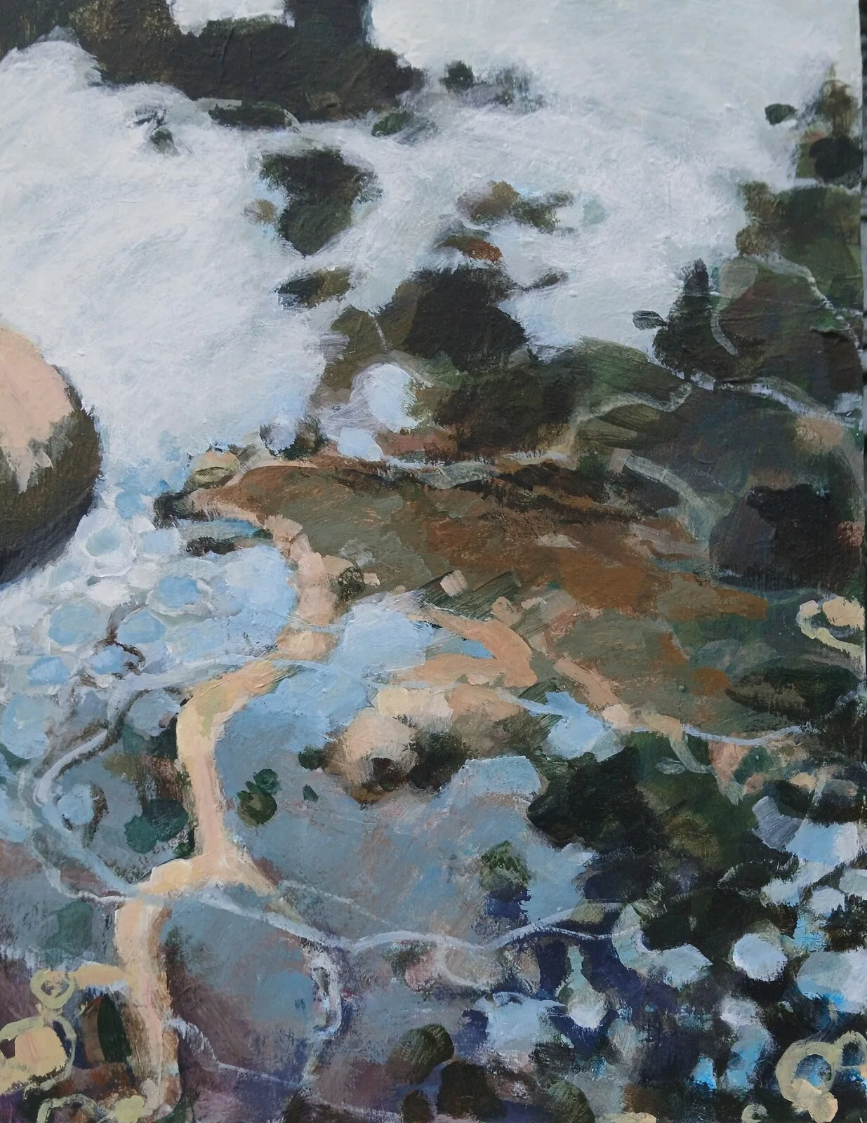 Akrylmålning Water, lake, shadow av Rebecca Landmér