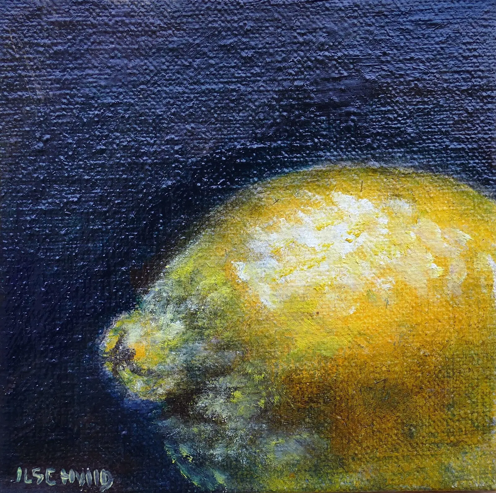 Oljemålning Citron mini av Ilse Hviid