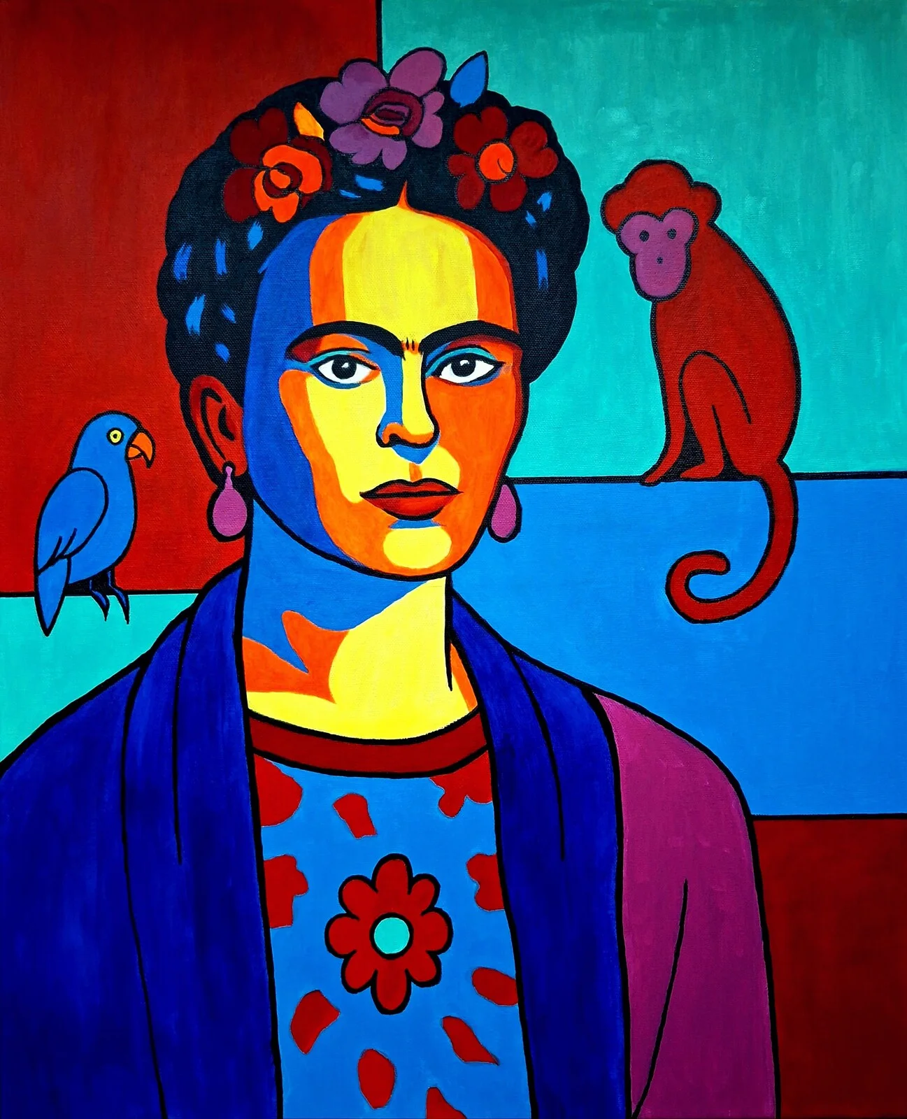 Akrylmålning Mexican Muse av Cia Lindén