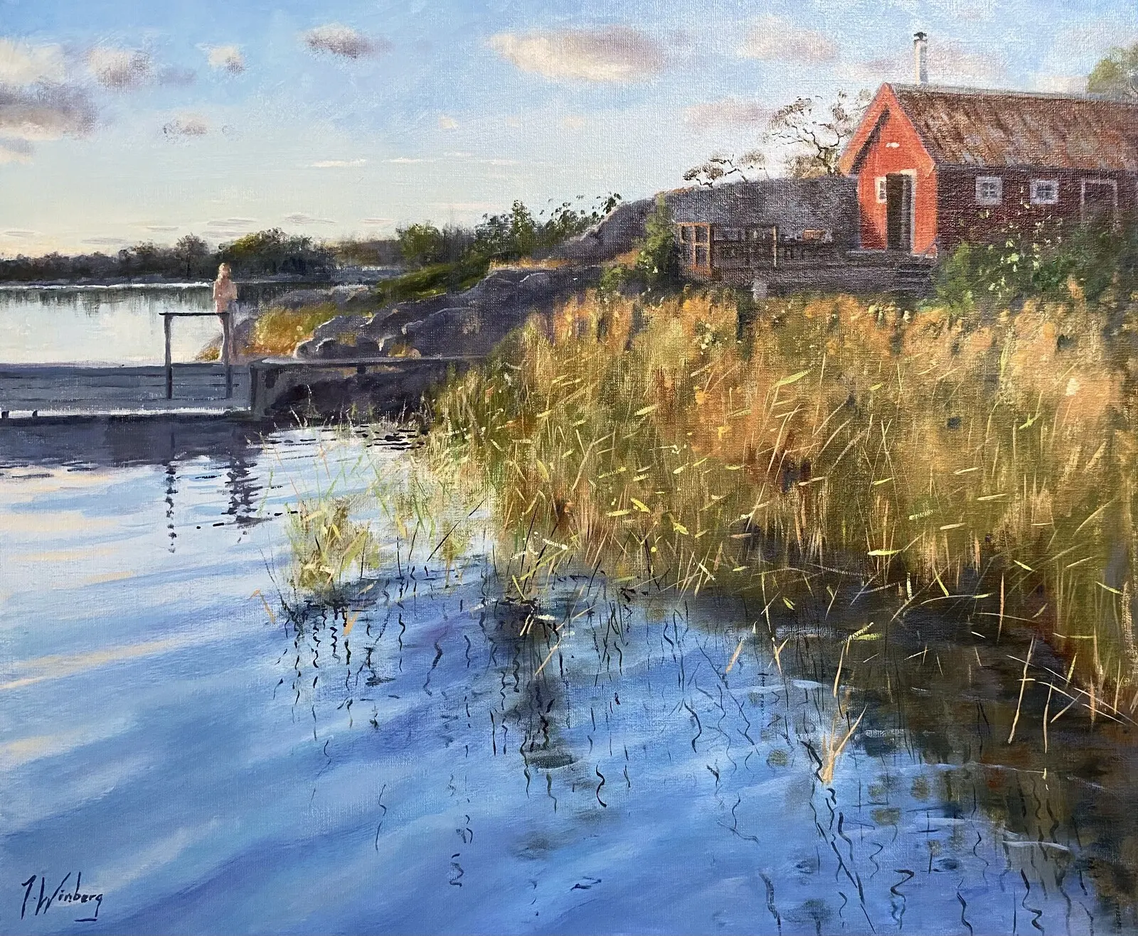 Oljemålning Bastubad (Rågskär) av Jörgen Winberg