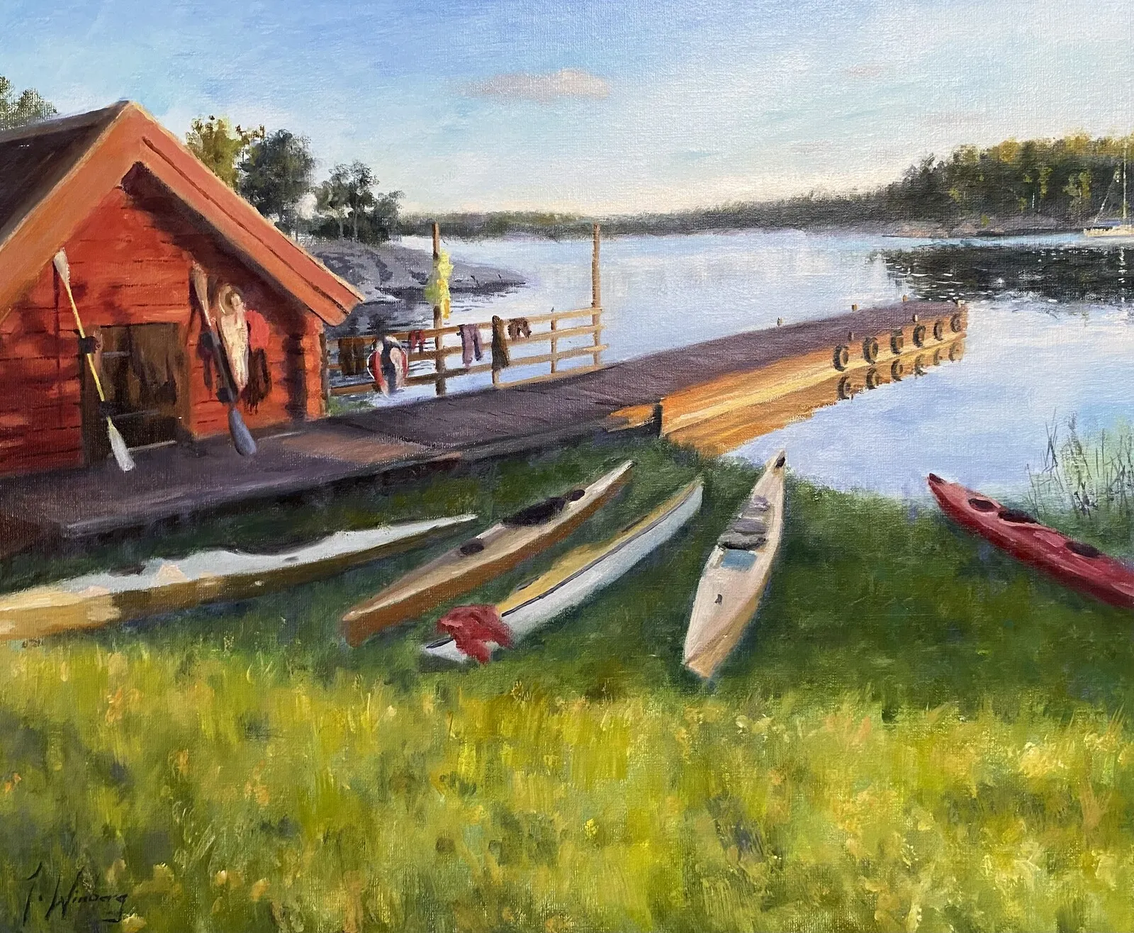 Oljemålning Rastplats (Rågskär) av Jörgen Winberg