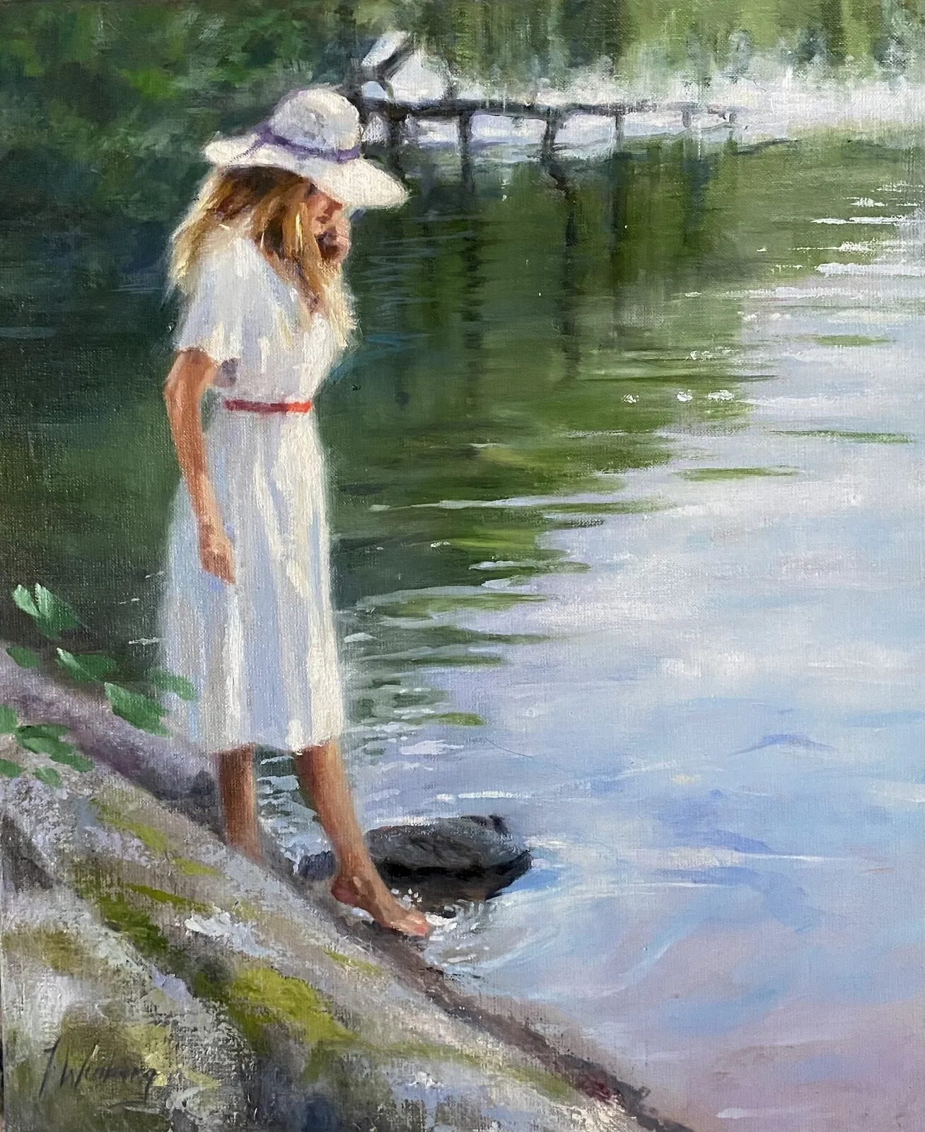 Oljemålning Promenad vid kärleksudden av Jörgen Winberg