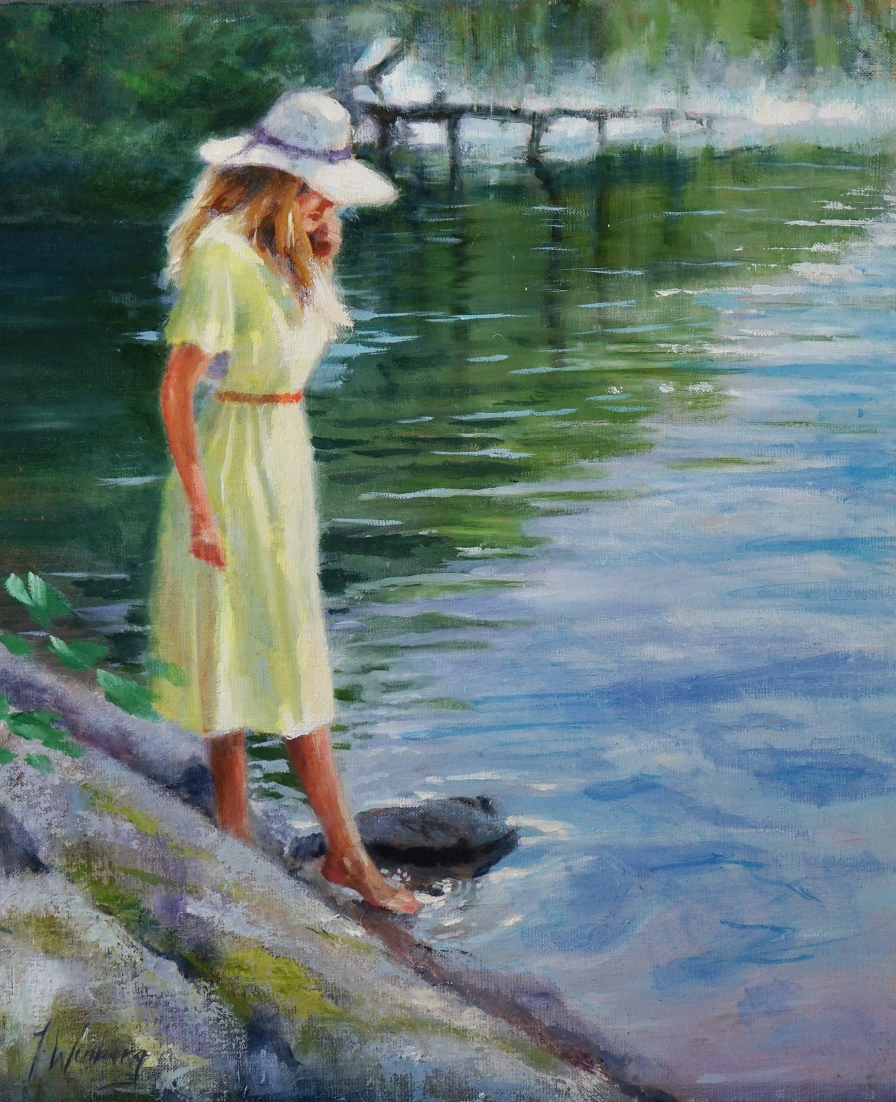 Oljemålning Promenad vid kärleksudden av Jörgen Winberg