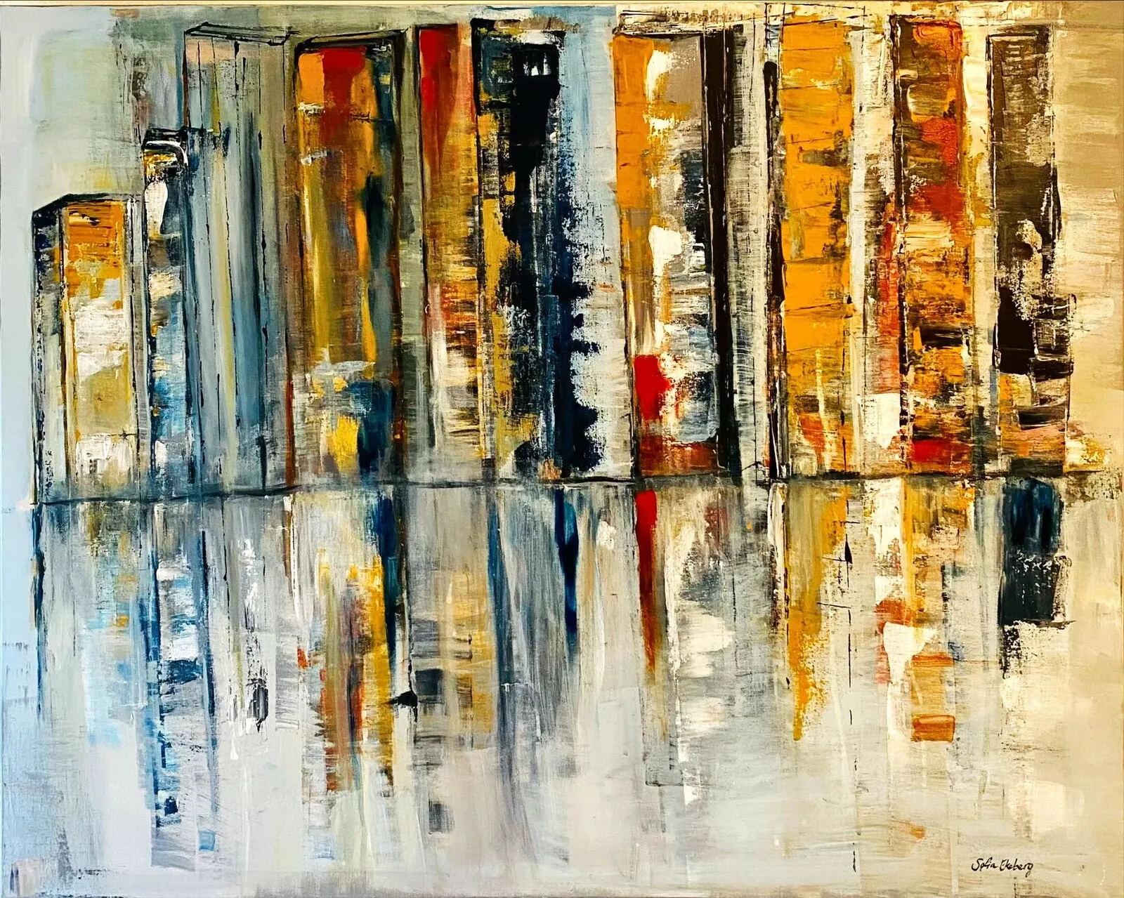 Akrylmålning Malmö av Sofia Ekeberg