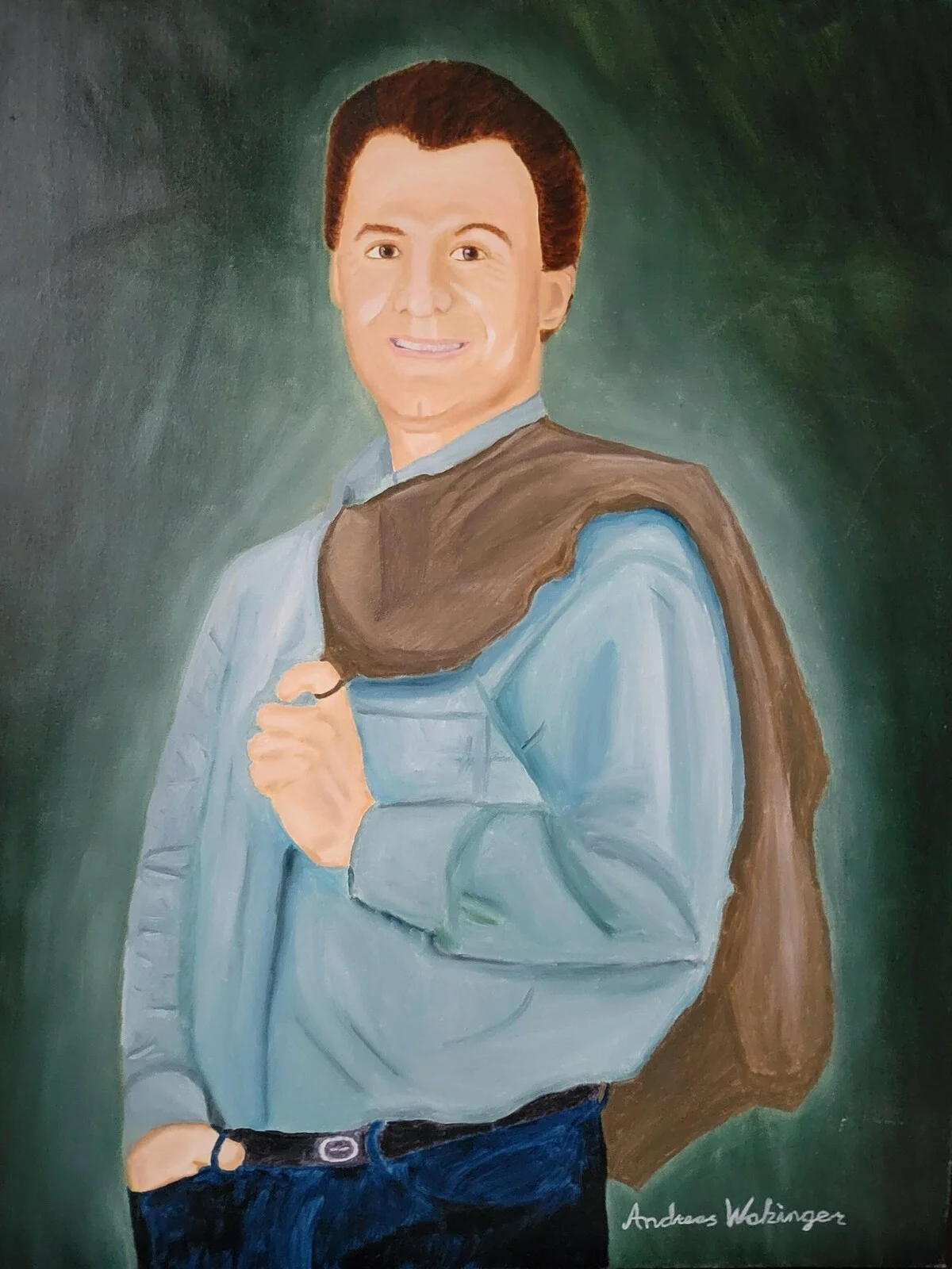 Oljemålning Mona Lisas Andreas favorit kille av Andreas Segeljakt